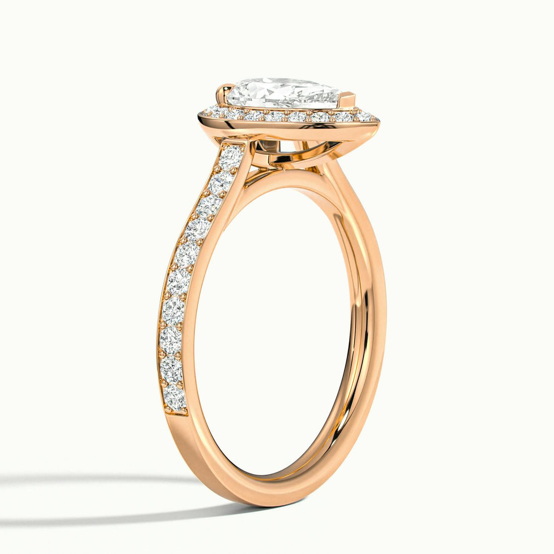 Novaria Pear Pavé Halo Engagement Ring