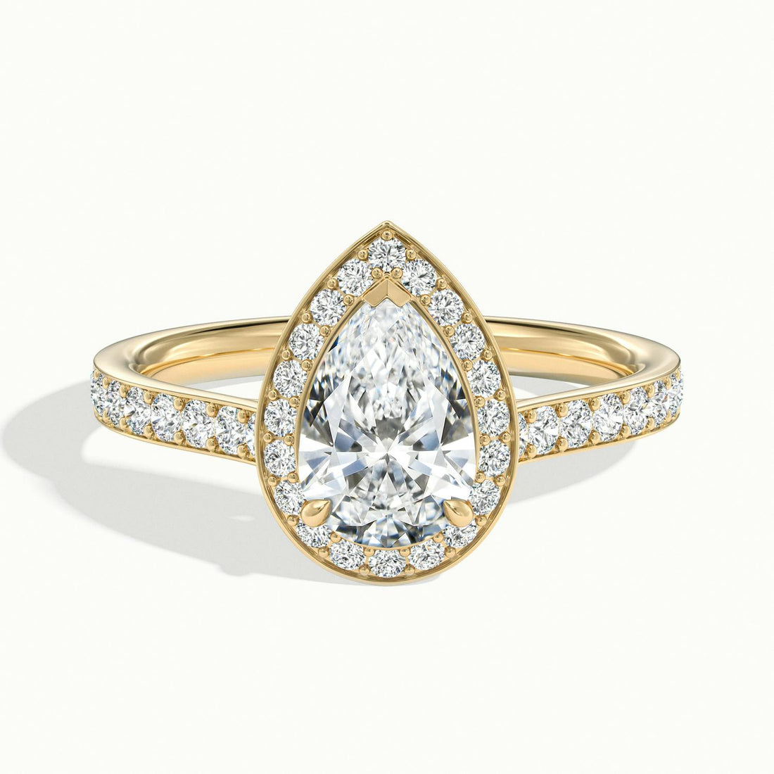 Novaria Pear Pavé Halo Engagement Ring