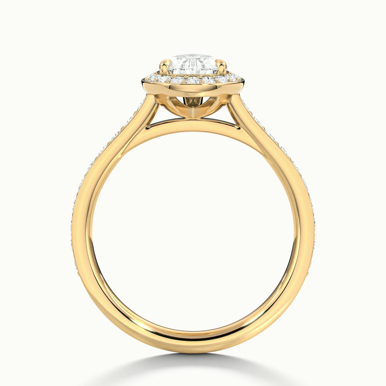 Novaria Pear Pavé Halo Engagement Ring