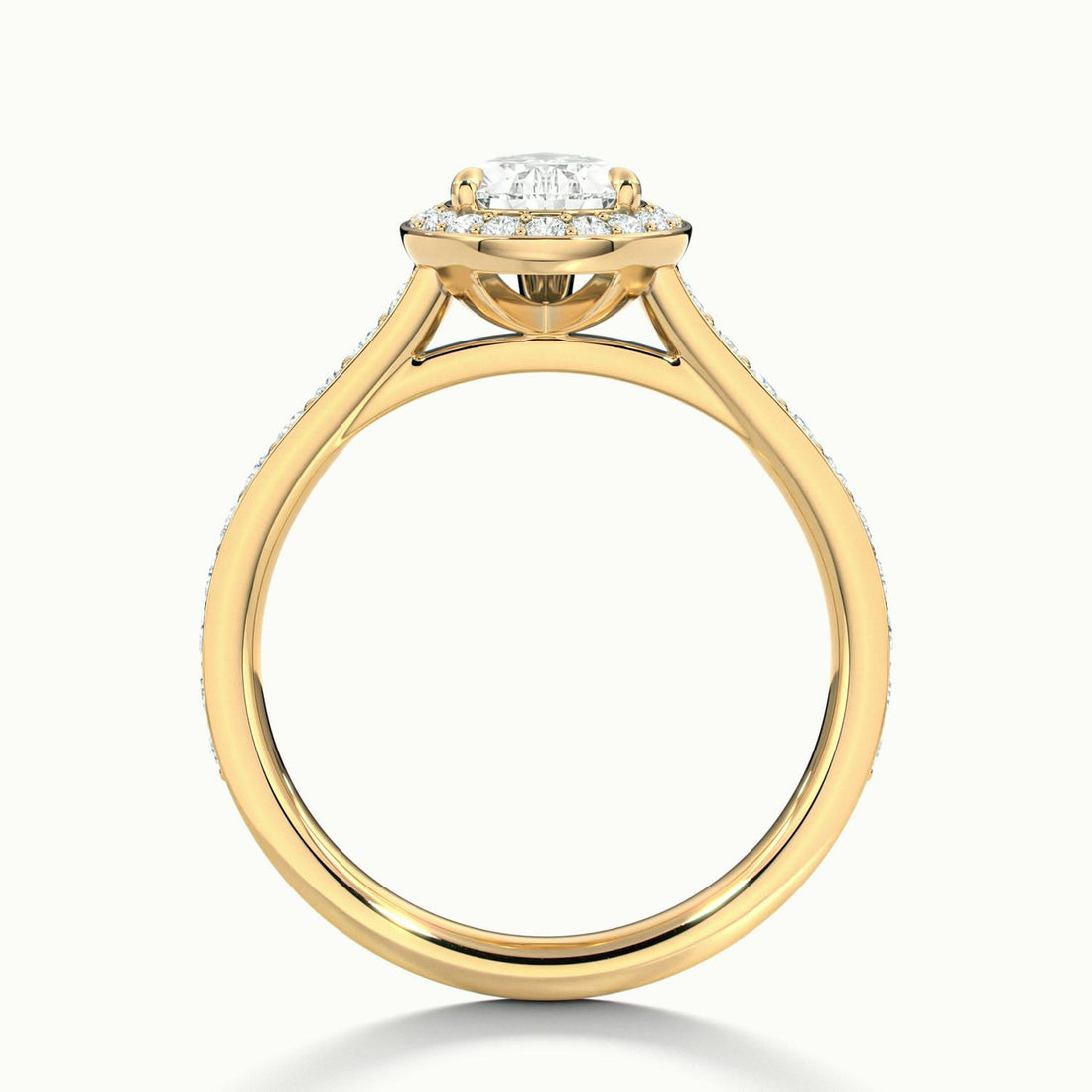 Novaria Pear Pavé Halo Engagement Ring