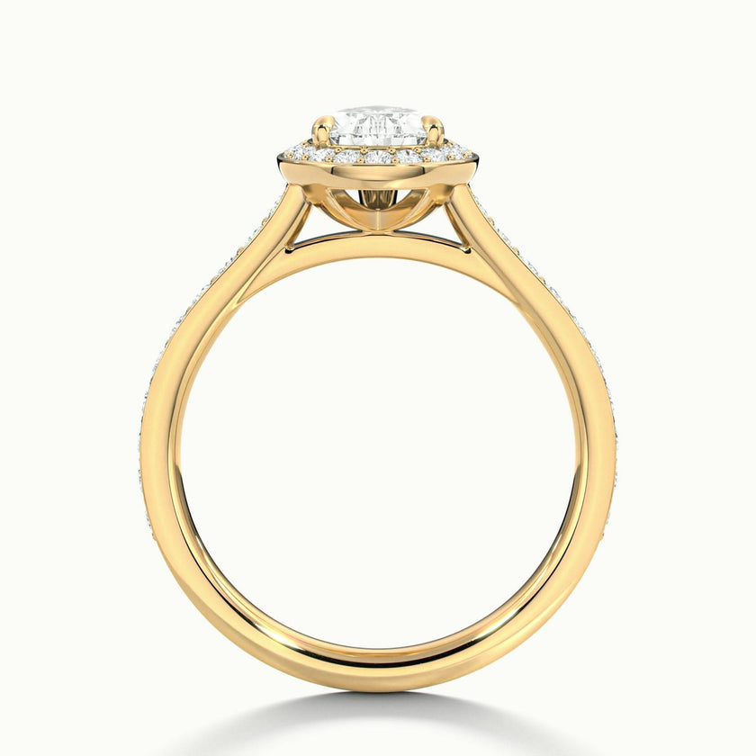 Novaria Pear Pavé Halo Engagement Ring