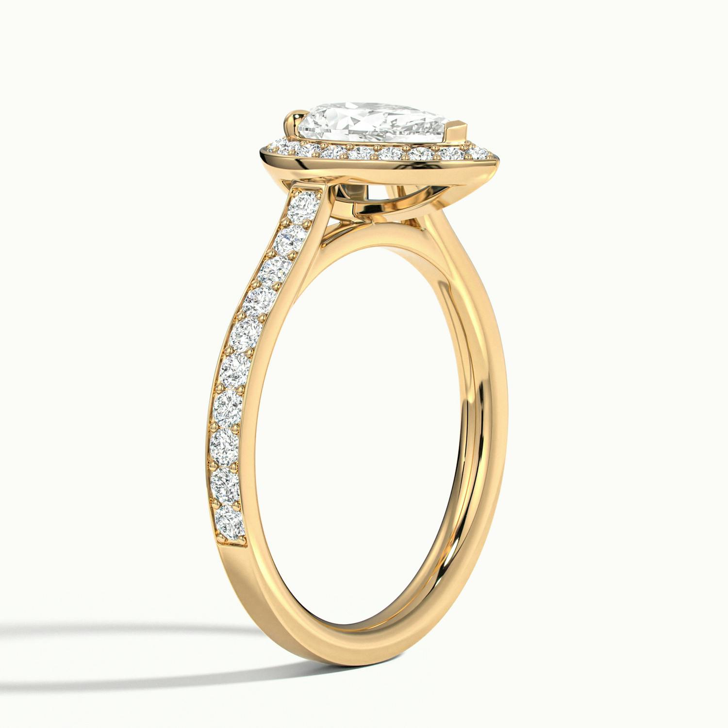 Novaria Pear Pavé Halo Engagement Ring
