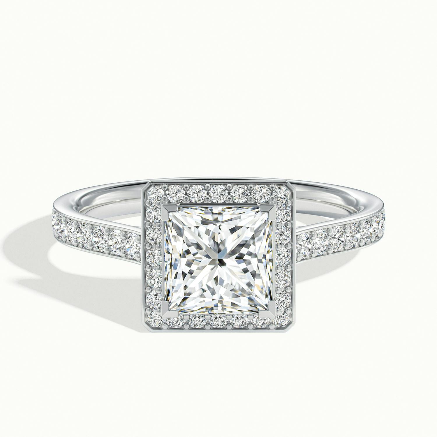 Novaria Princess Pavé Halo Engagement Ring