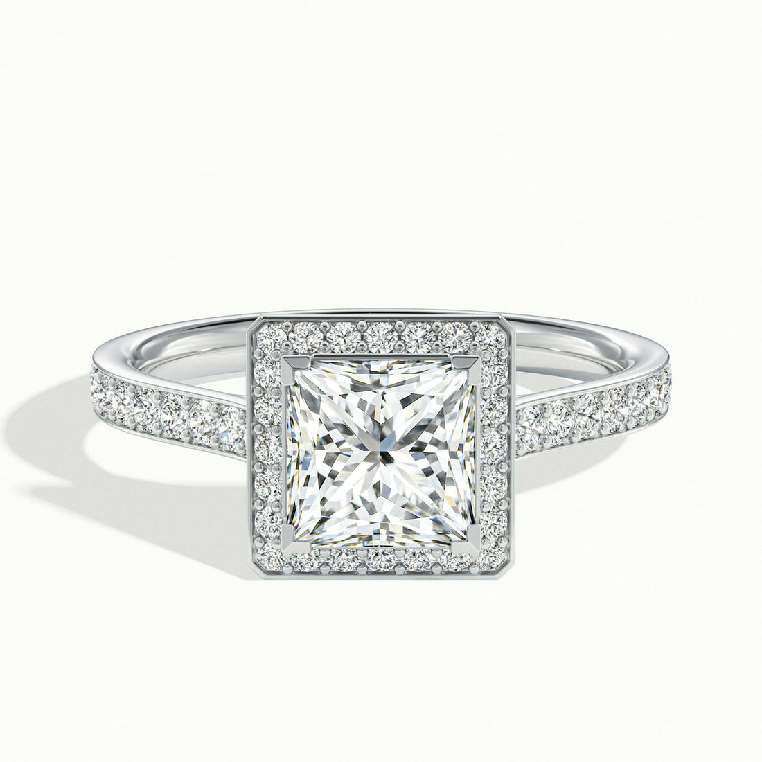 Novaria Princess Pavé Halo Engagement Ring