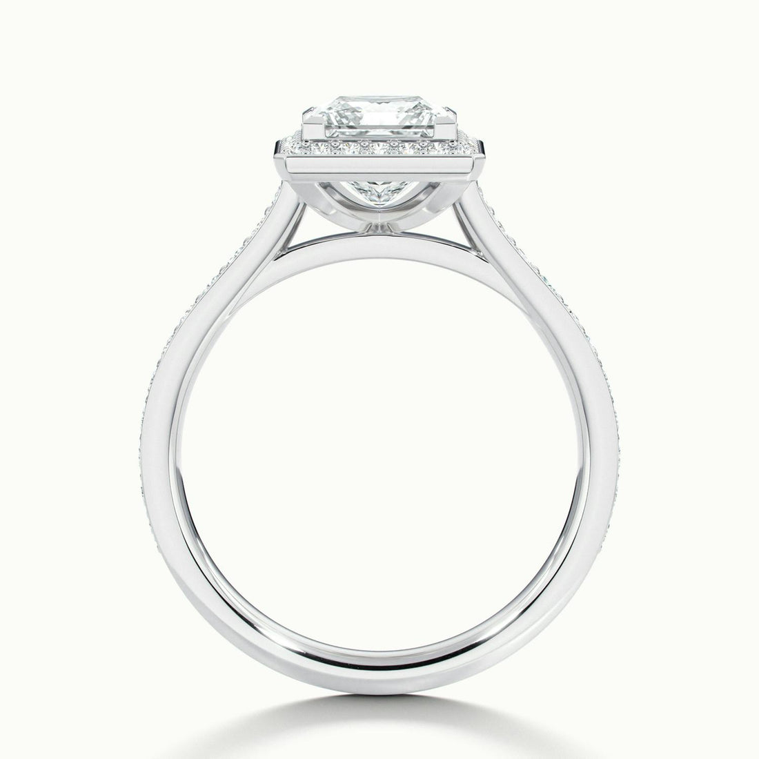 Novaria Princess Pavé Halo Engagement Ring