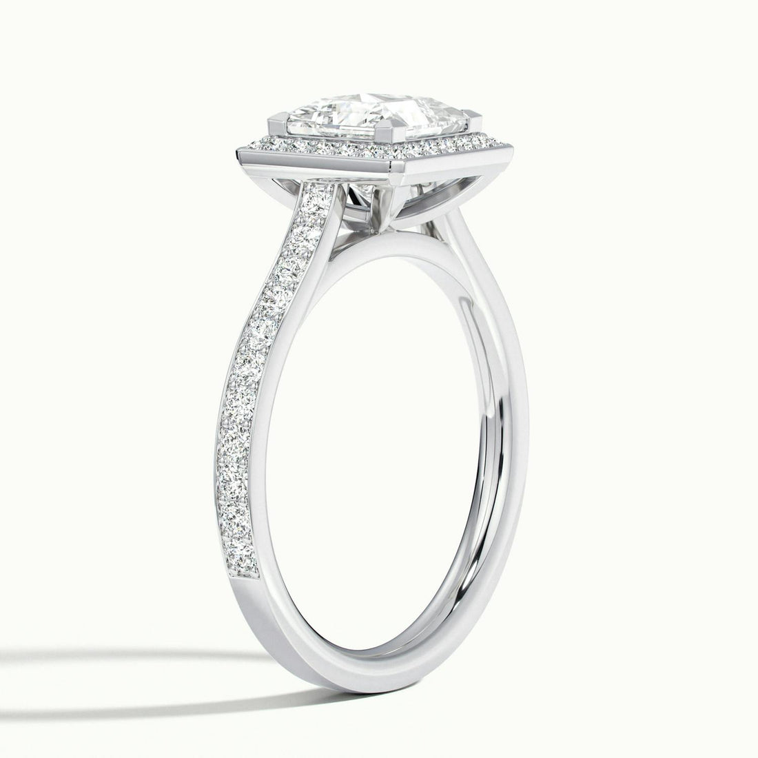 Novaria Princess Pavé Halo Engagement Ring