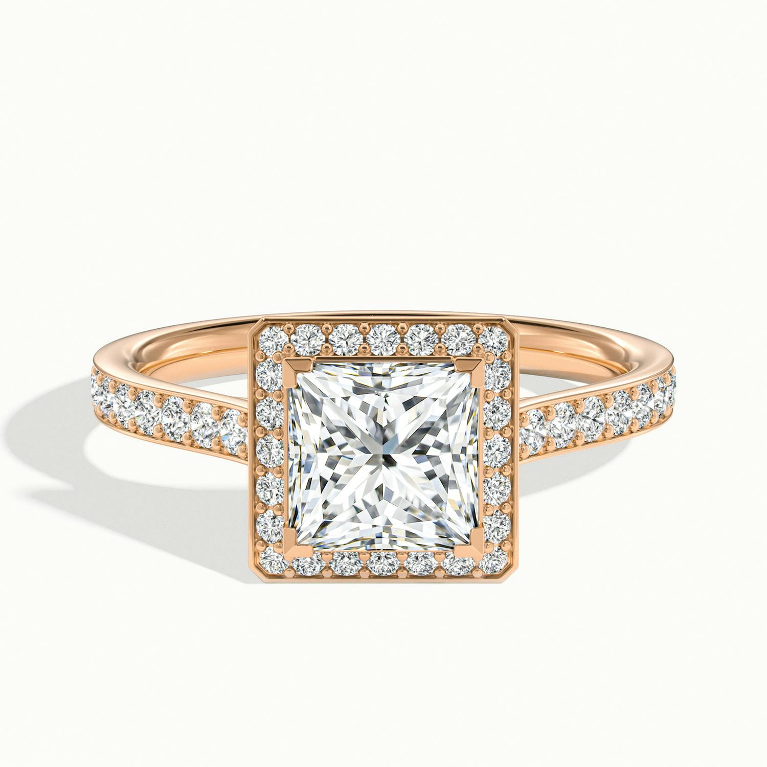 Novaria Princess Pavé Halo Engagement Ring