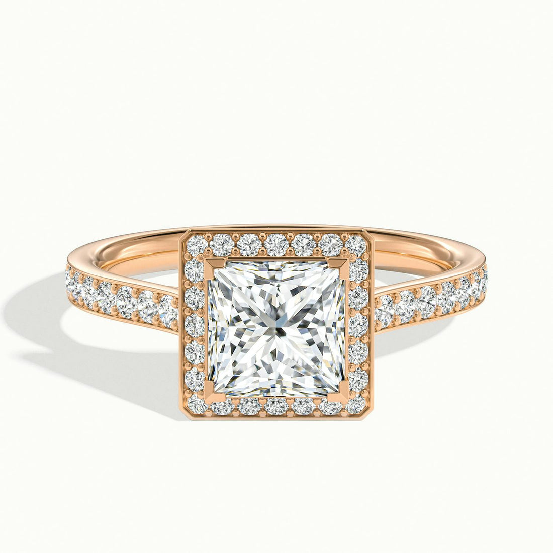 Novaria Princess Pavé Halo Engagement Ring