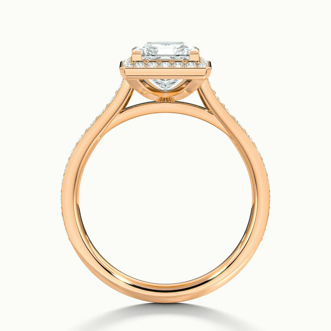 Novaria Princess Pavé Halo Engagement Ring