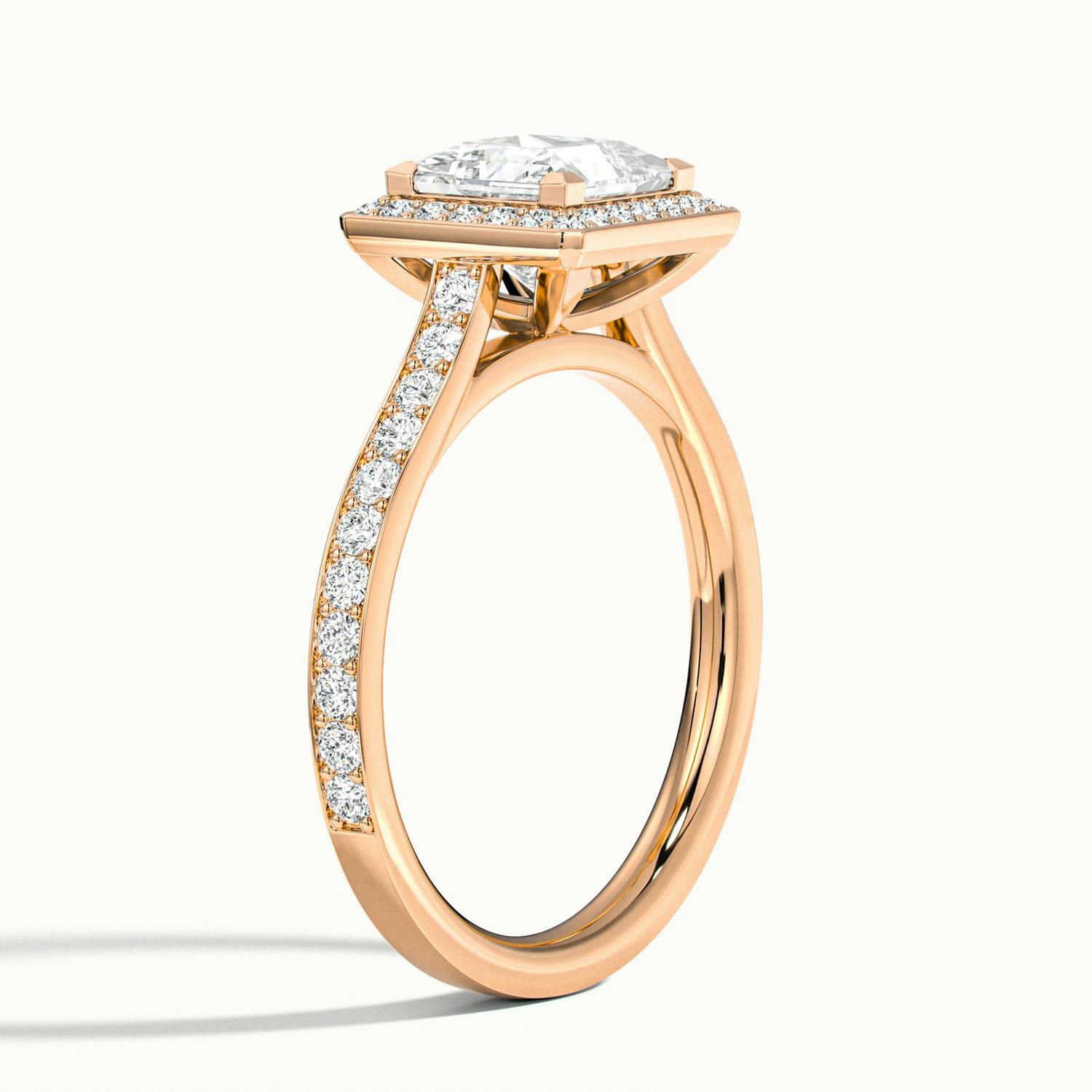 Novaria Princess Pavé Halo Engagement Ring
