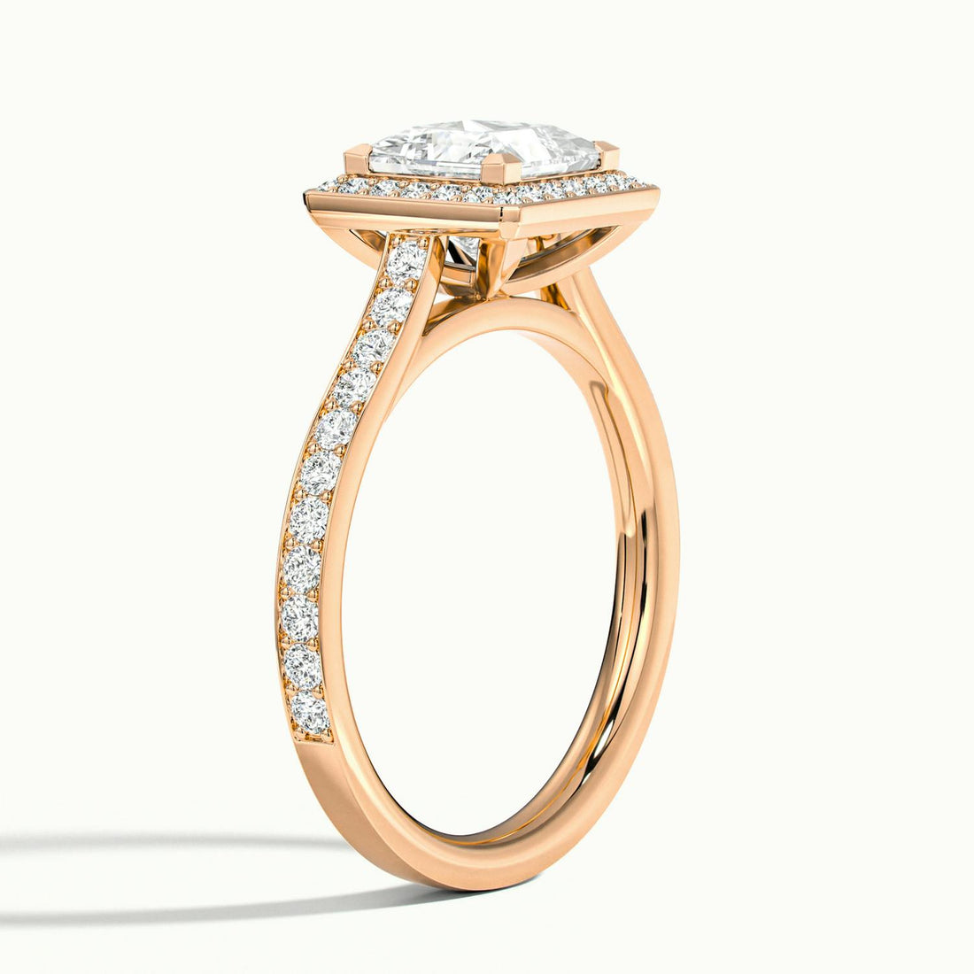 Novaria Princess Pavé Halo Engagement Ring