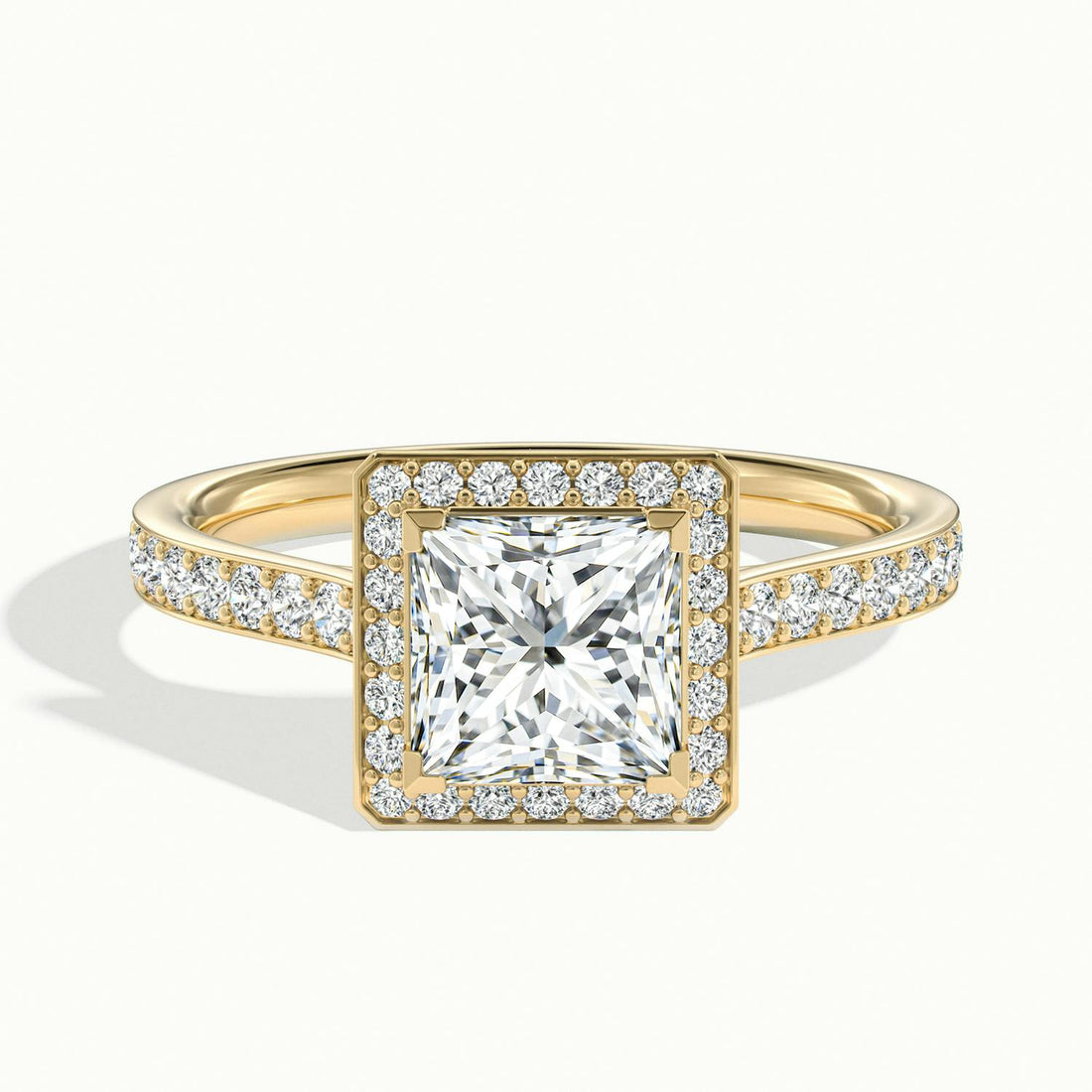 Novaria Princess Pavé Halo Engagement Ring