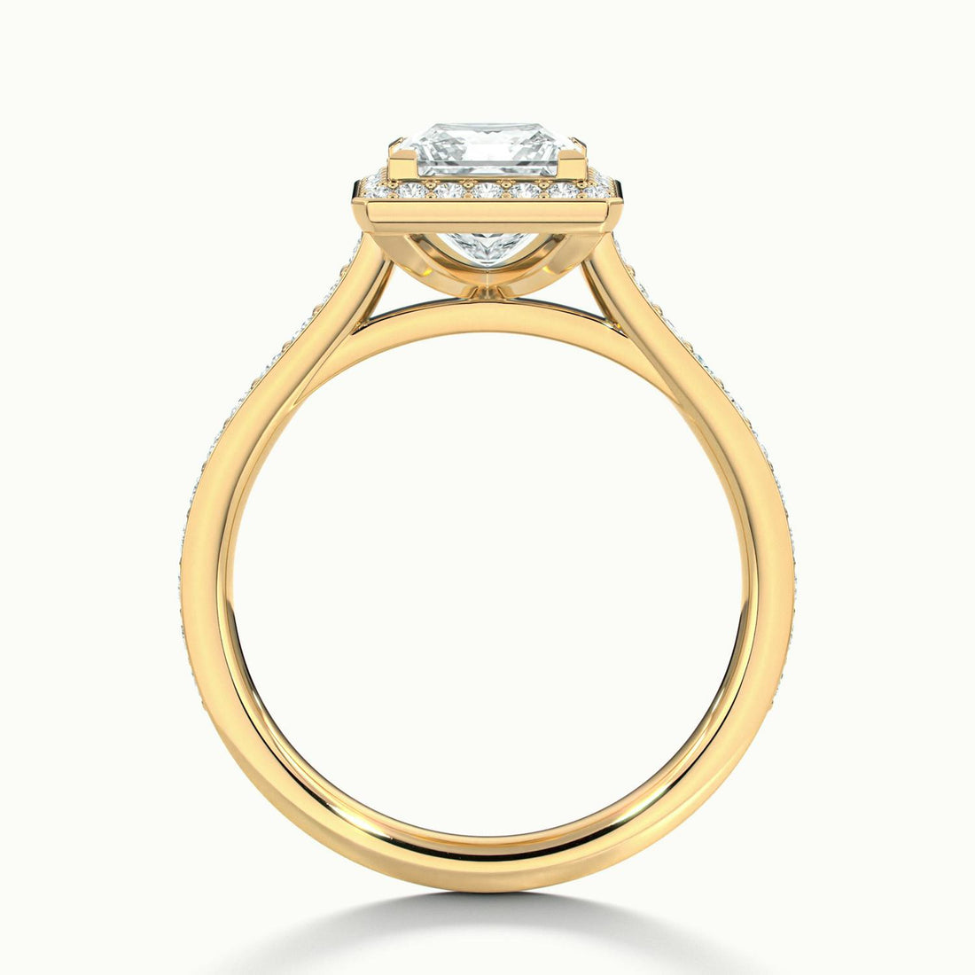 Novaria Princess Pavé Halo Engagement Ring