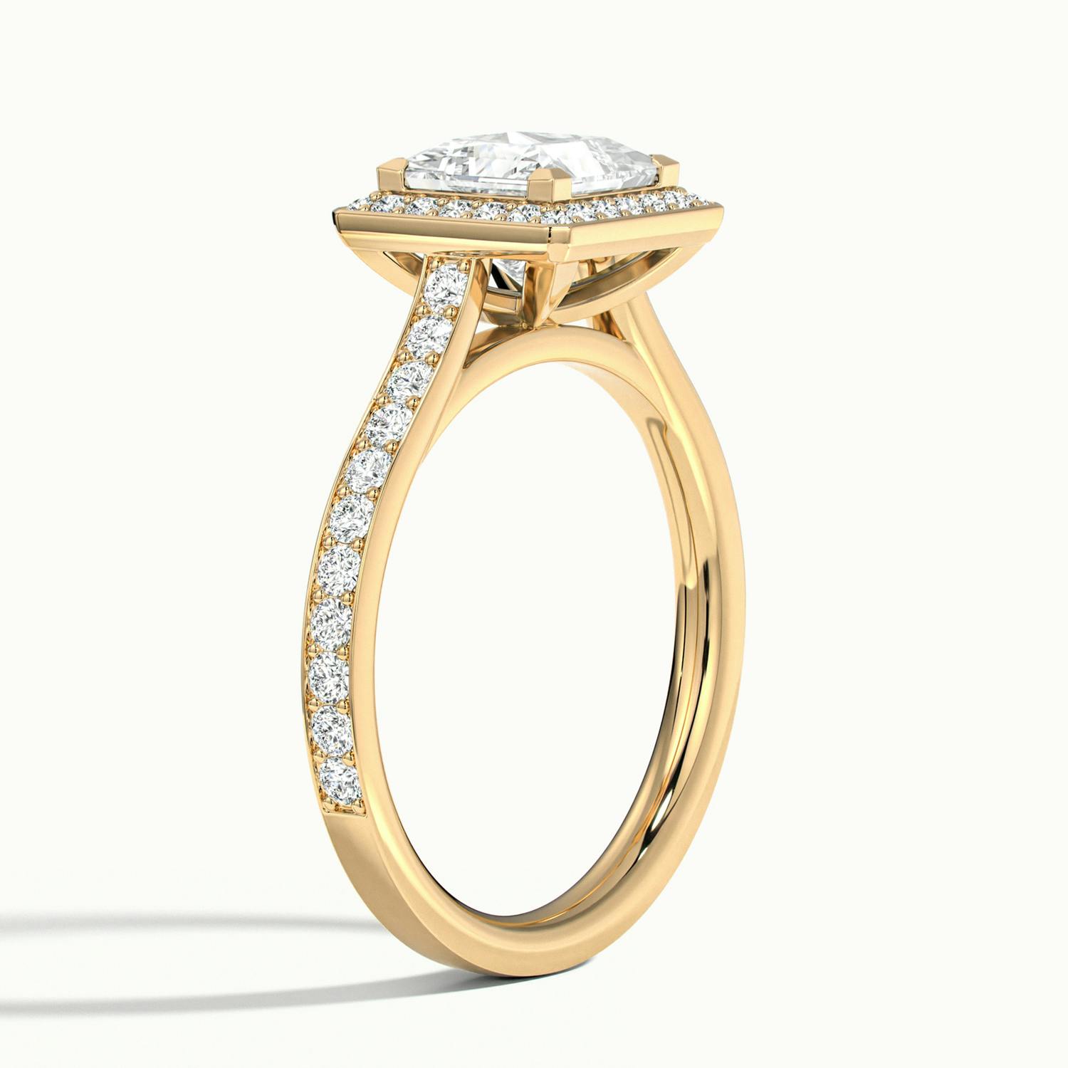 Novaria Princess Pavé Halo Engagement Ring