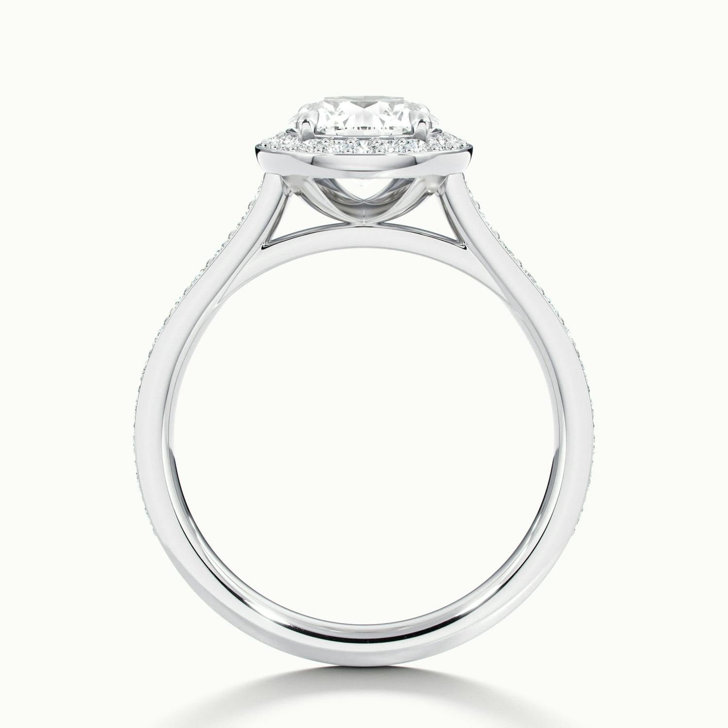 Novaria Round Pavé Halo Engagement Ring