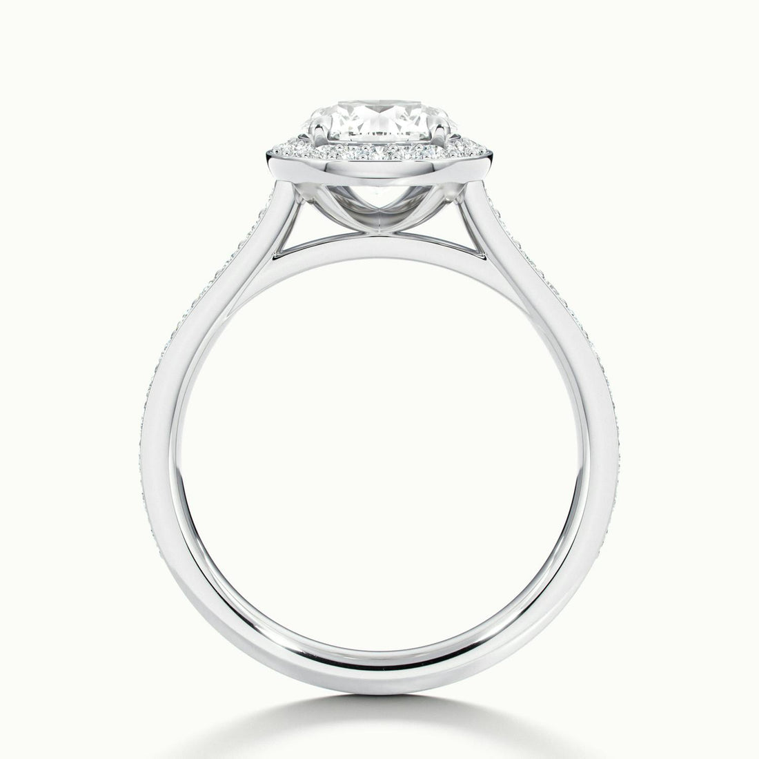 Novaria Round Pavé Halo Engagement Ring