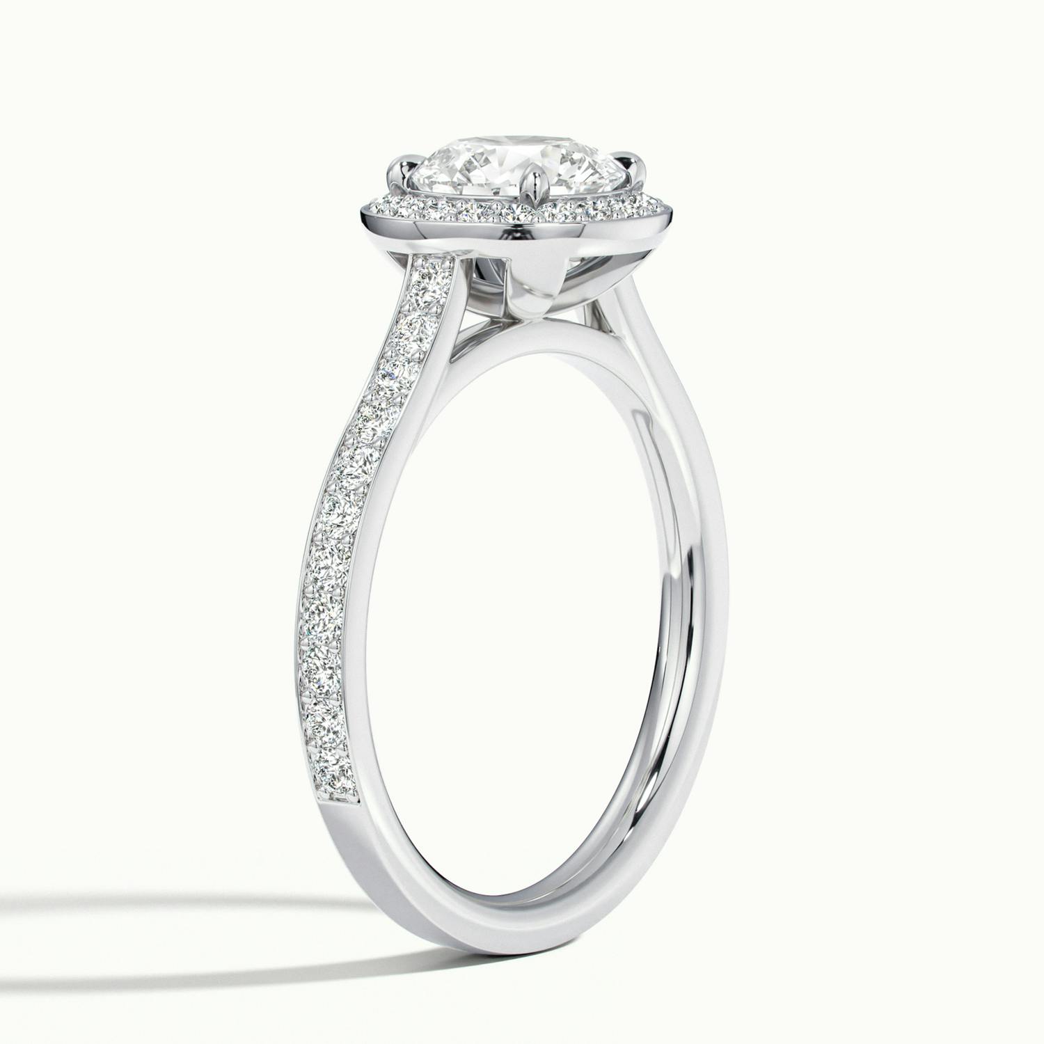 Novaria Round Pavé Halo Engagement Ring
