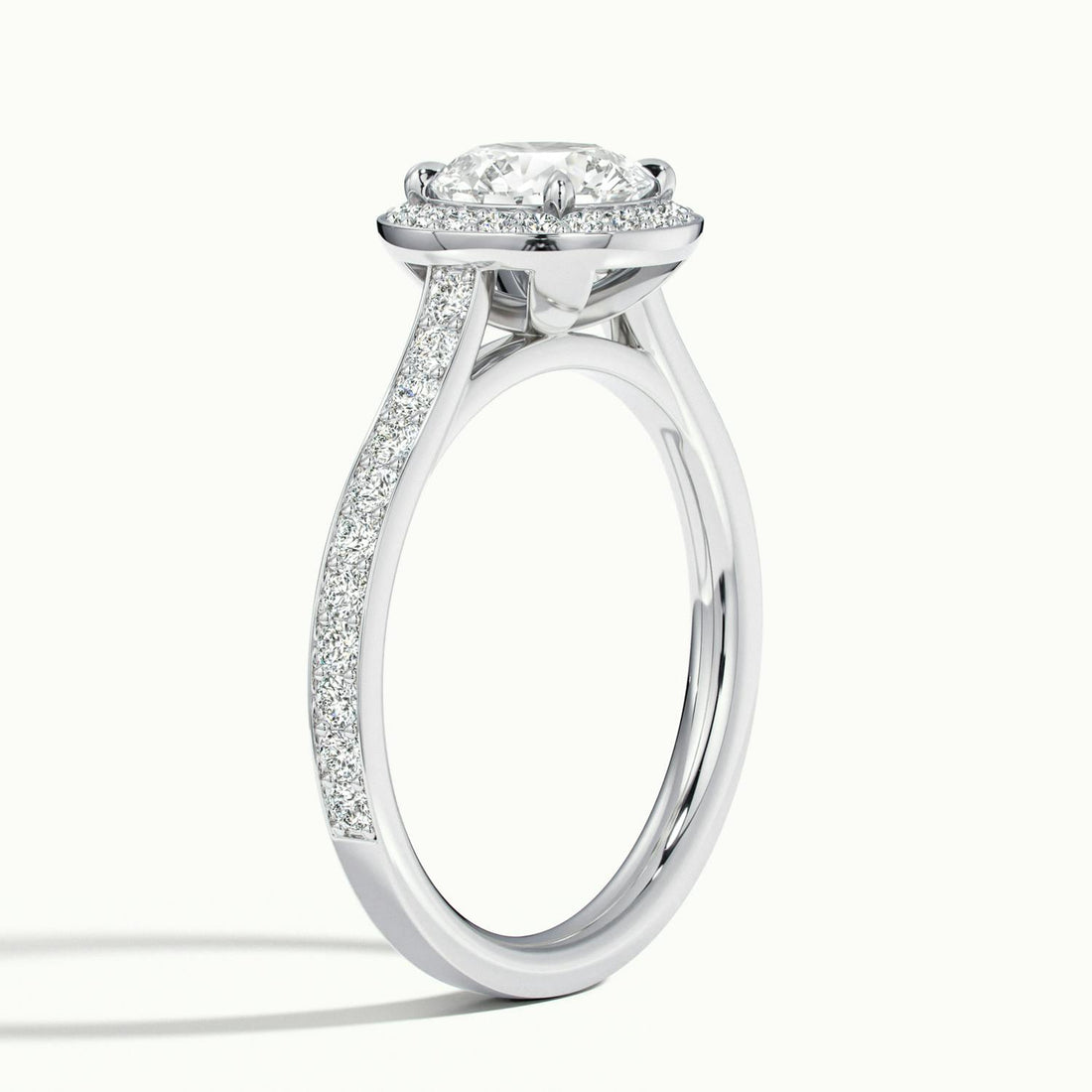 Novaria Round Pavé Halo Engagement Ring