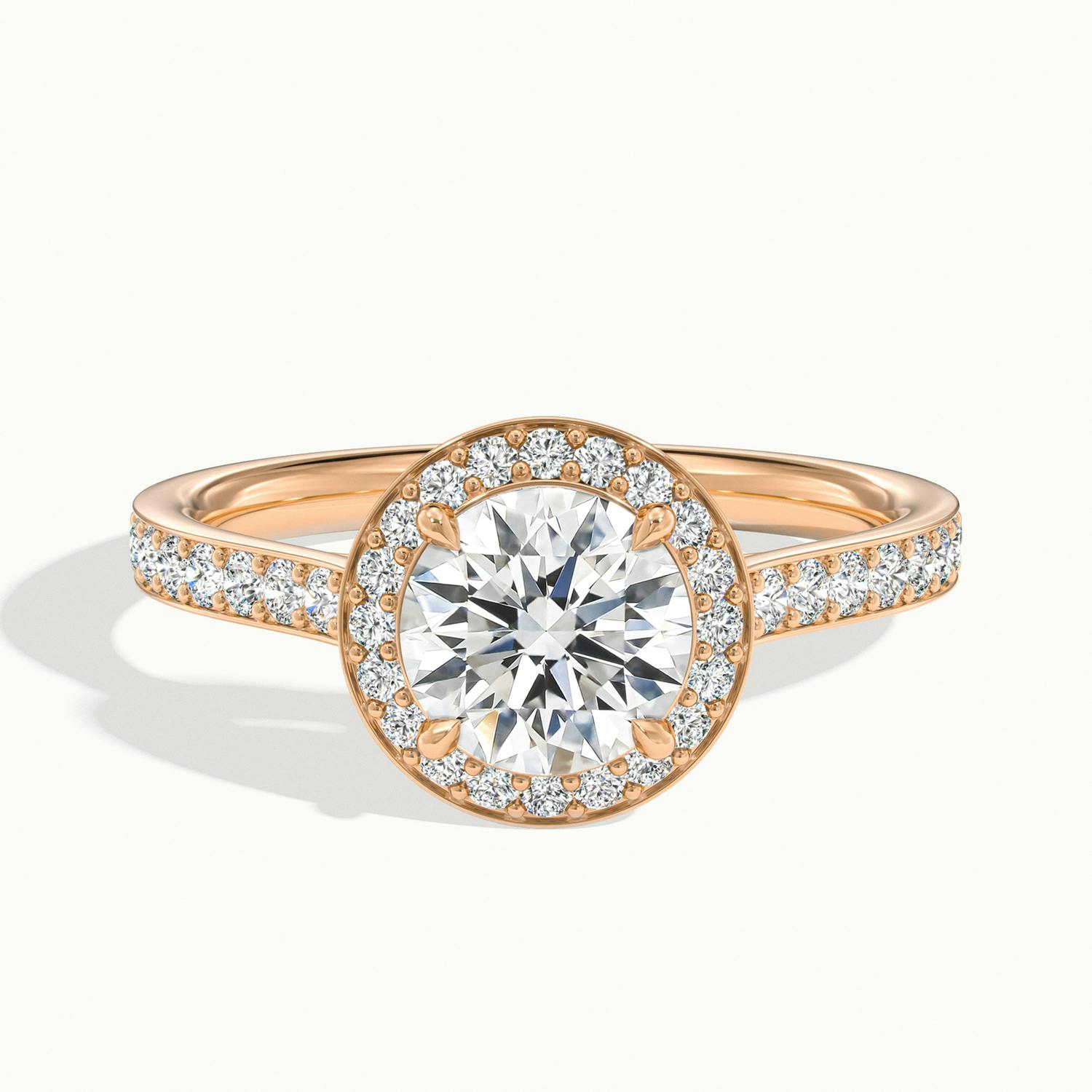 Novaria Round Pavé Halo Engagement Ring