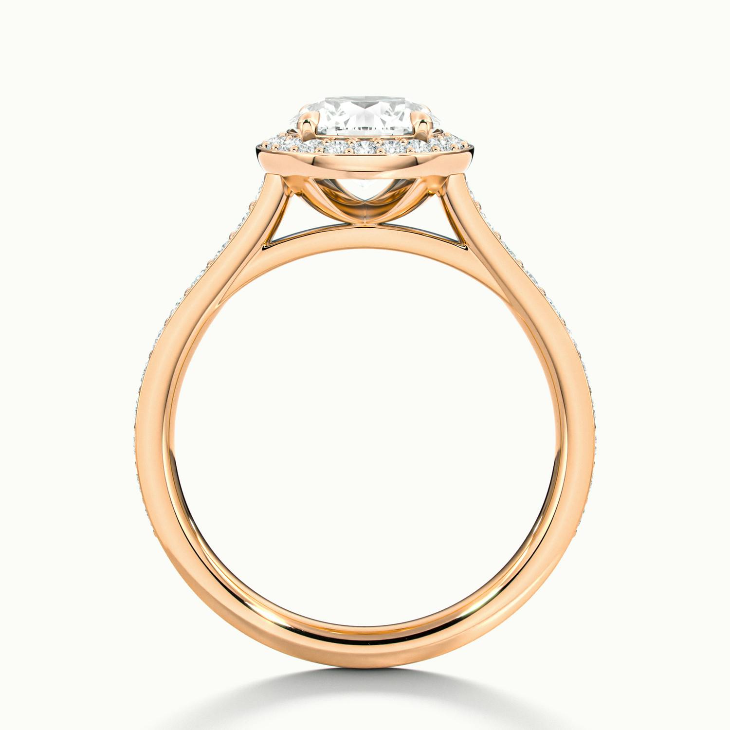Novaria Round Pavé Halo Engagement Ring