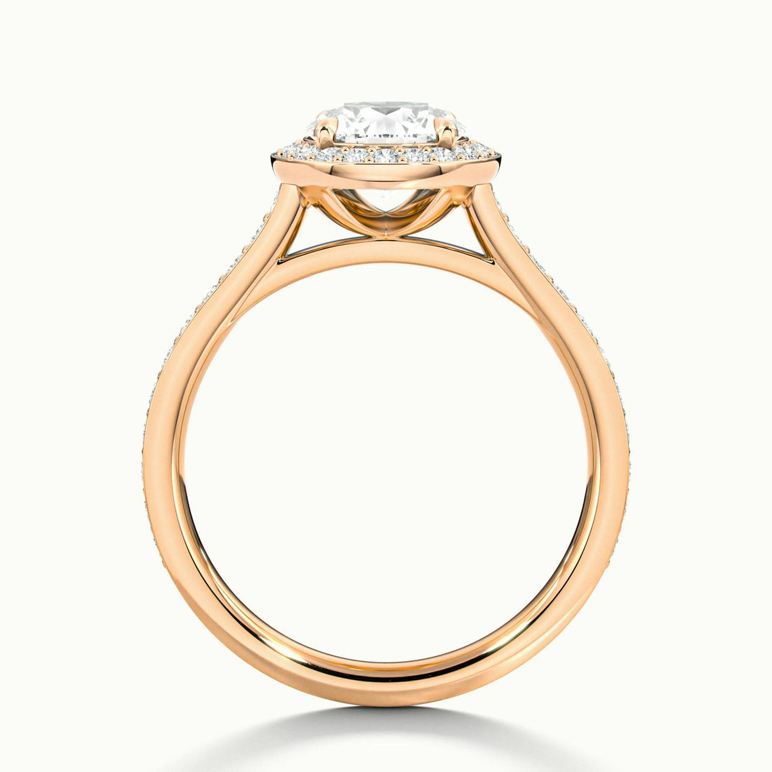 Novaria Round Pavé Halo Engagement Ring