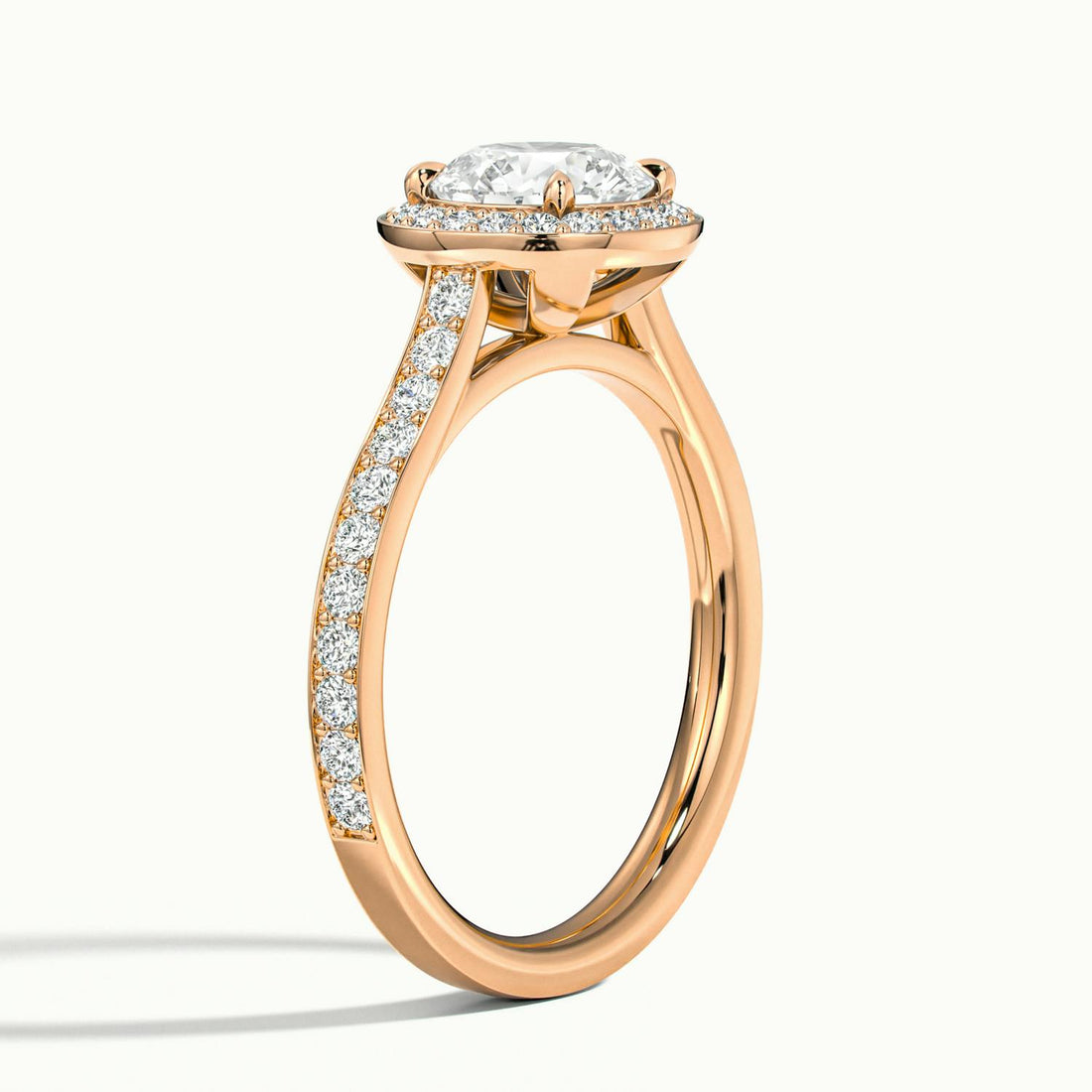 Novaria Round Pavé Halo Engagement Ring