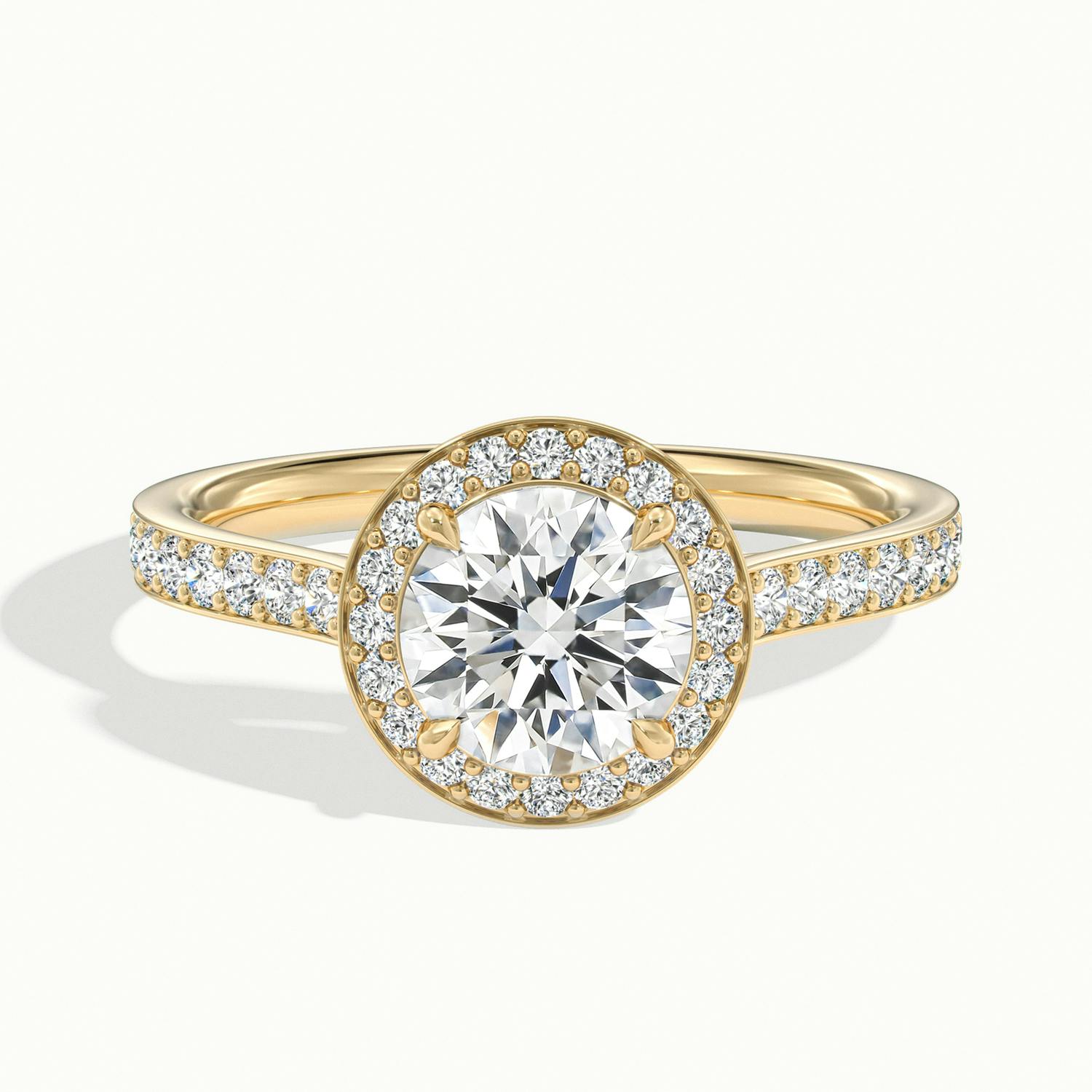 Novaria Round Pavé Halo Engagement Ring