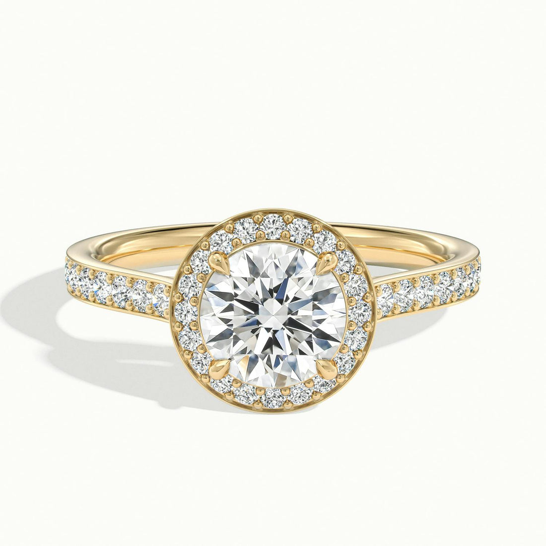 Novaria Round Pavé Halo Engagement Ring