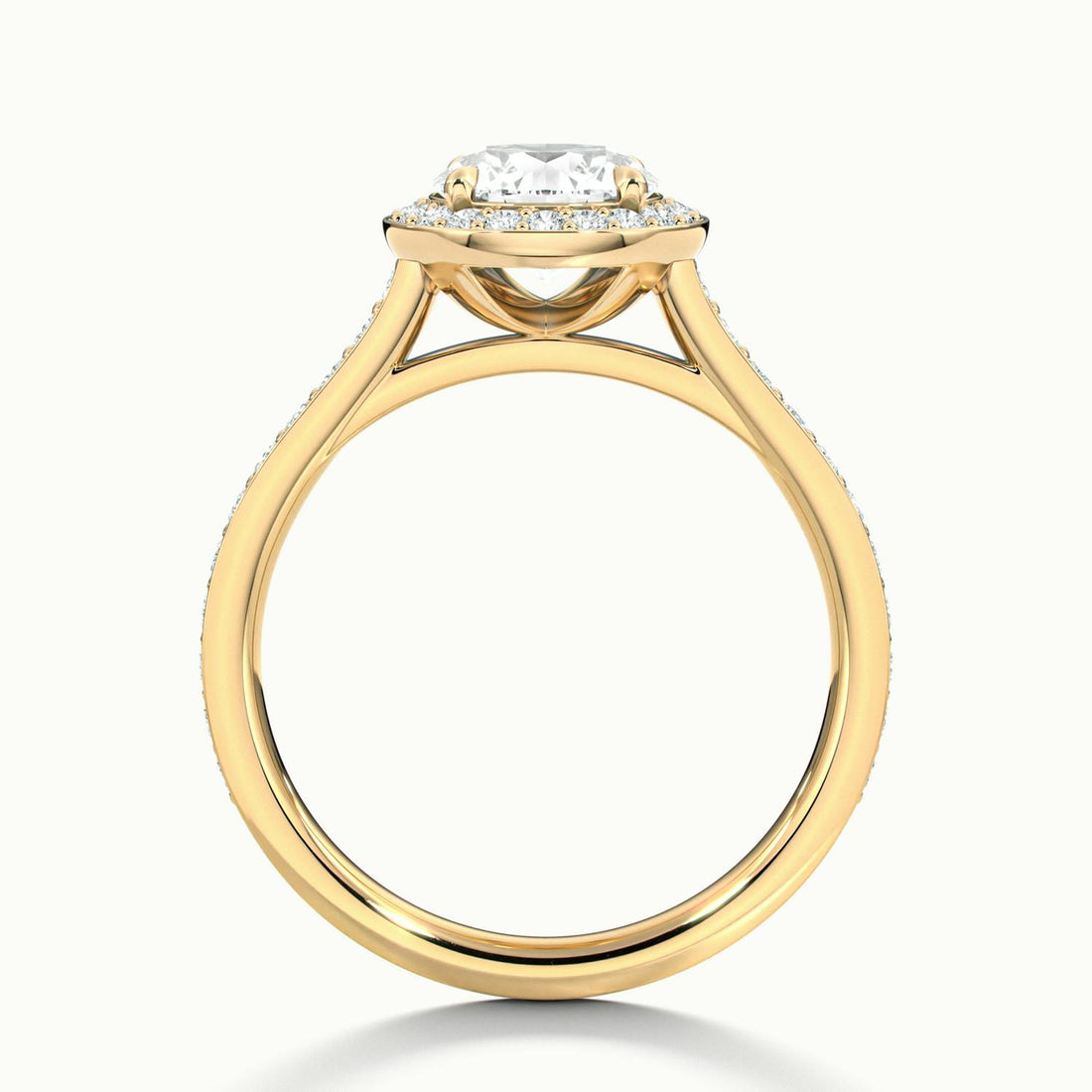 Novaria Round Pavé Halo Engagement Ring