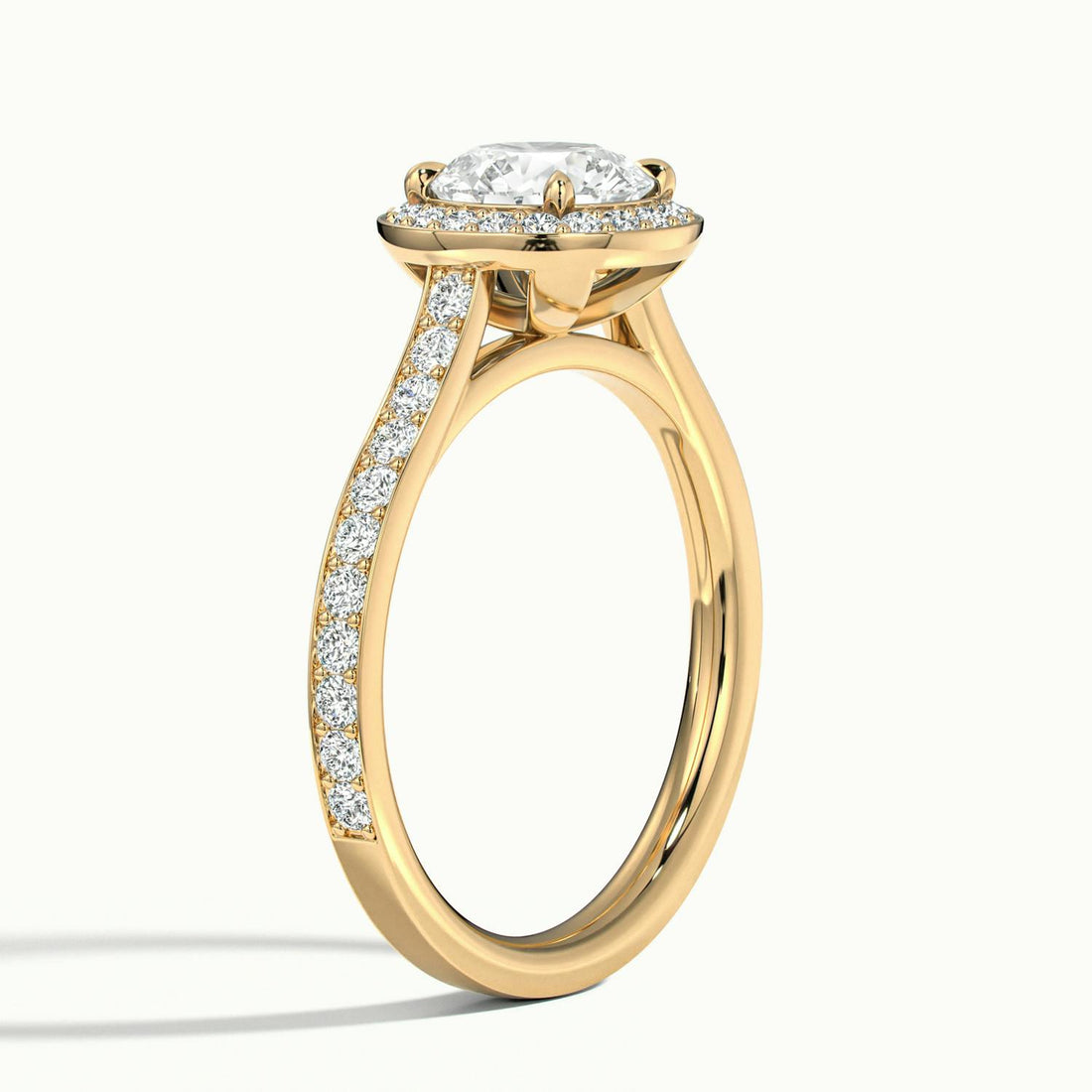 Novaria Round Pavé Halo Engagement Ring