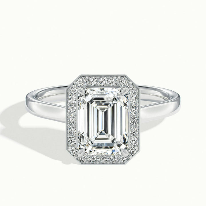 Elarisse Emerald Halo Engagement Ring