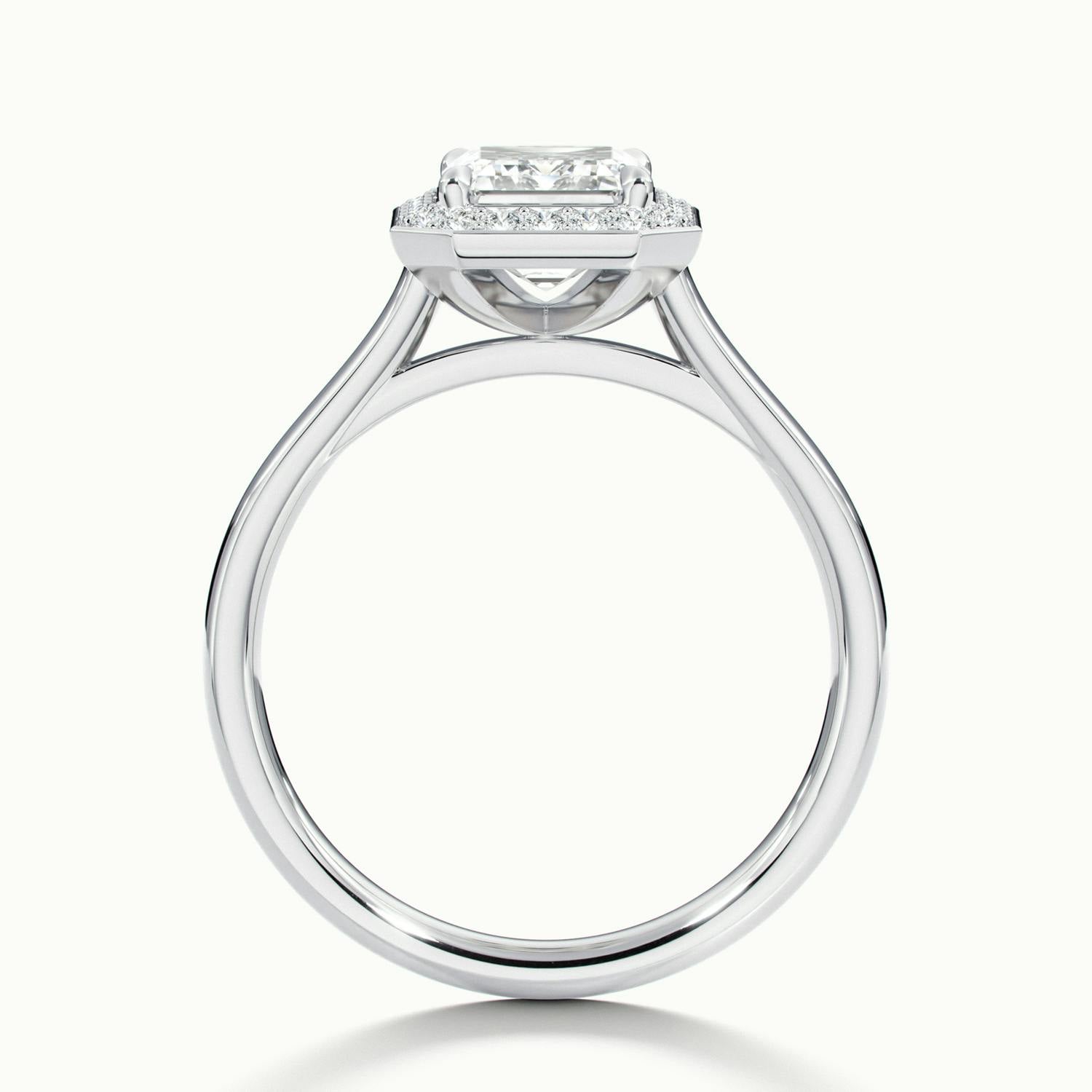 Elarisse Emerald Halo Engagement Ring