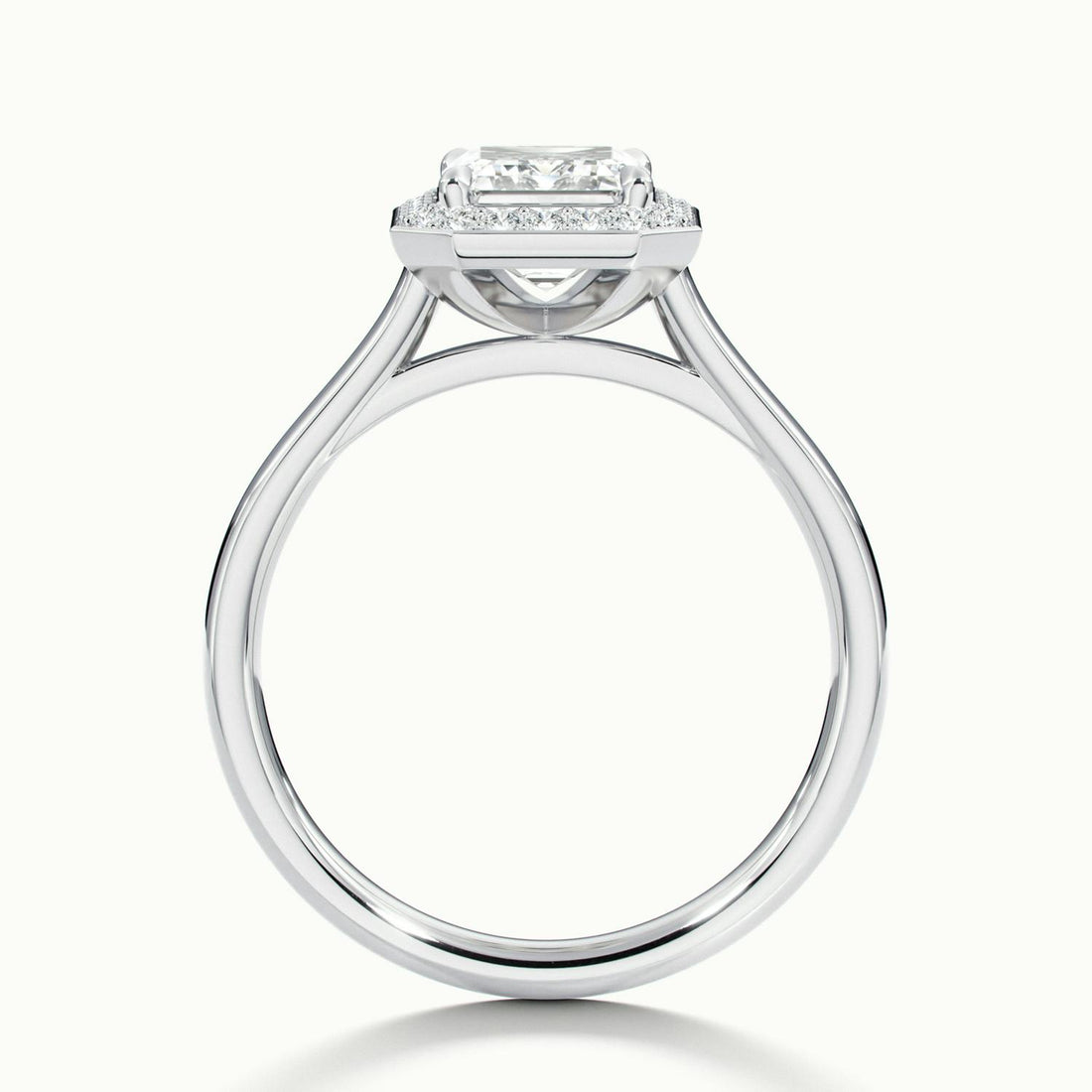 Elarisse Emerald Halo Engagement Ring