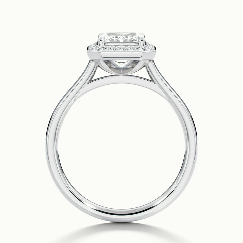 Elarisse Emerald Halo Engagement Ring