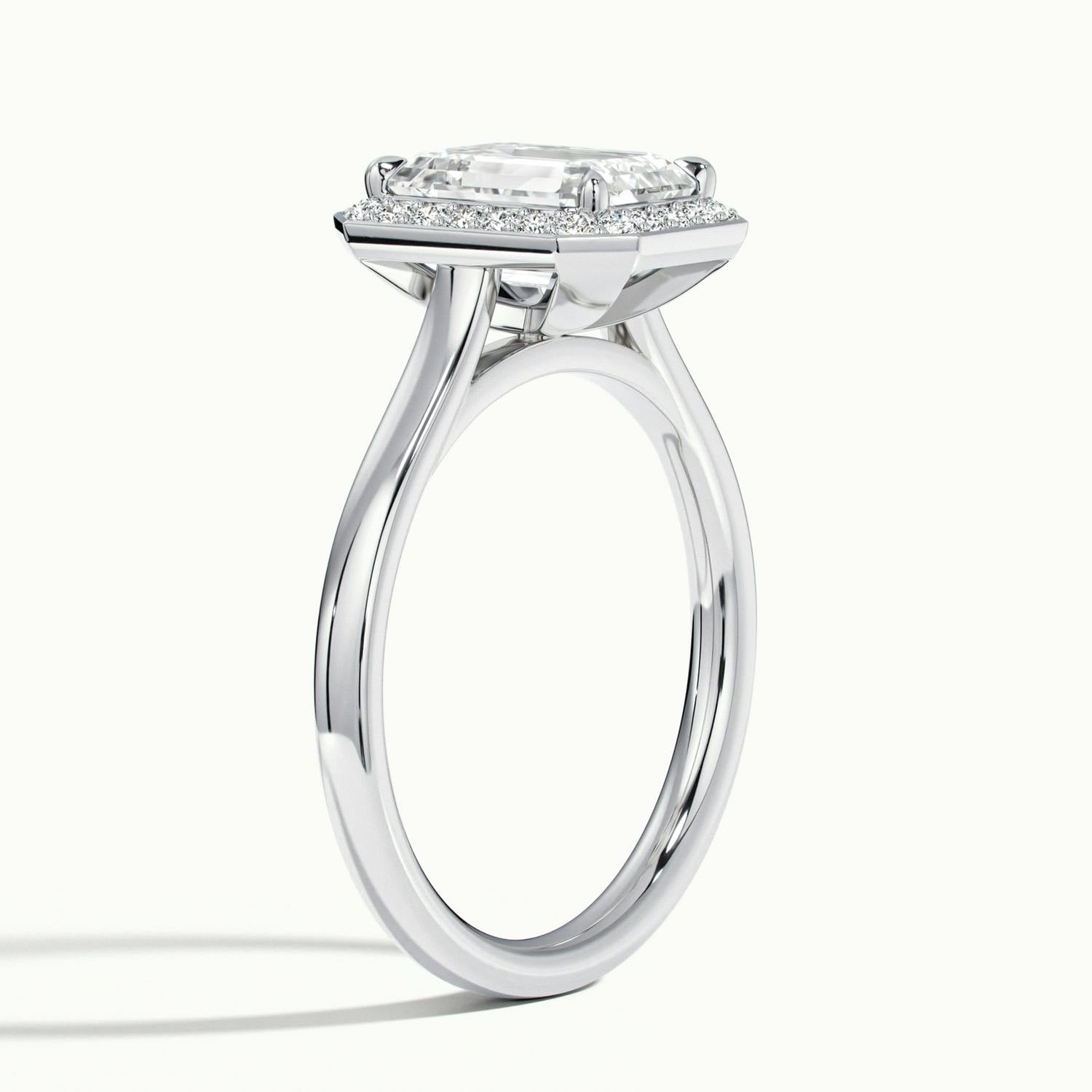 Elarisse Emerald Halo Engagement Ring