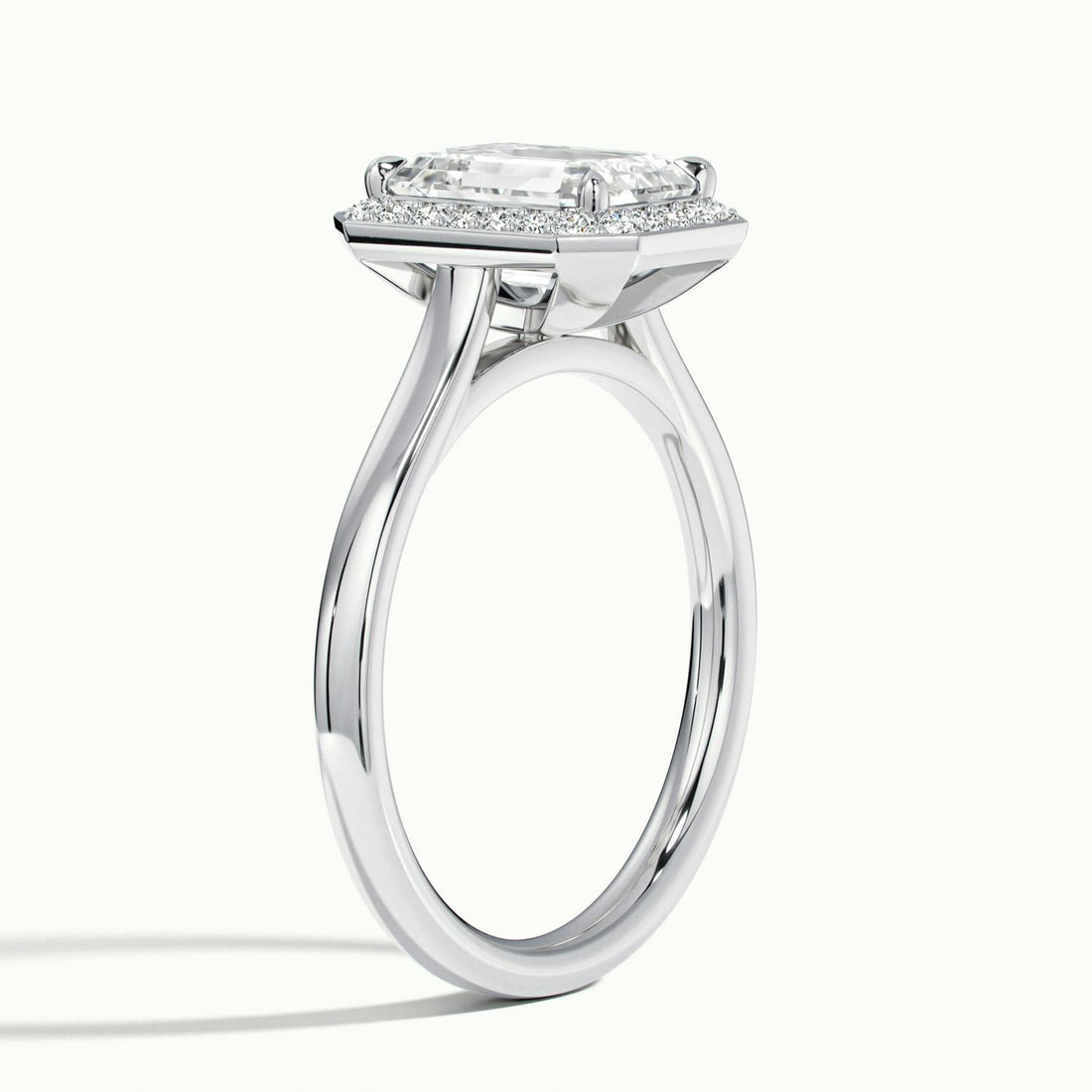 Elarisse Emerald Halo Engagement Ring
