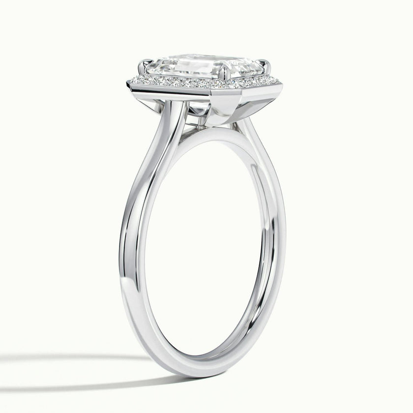 Elarisse Emerald Halo Engagement Ring
