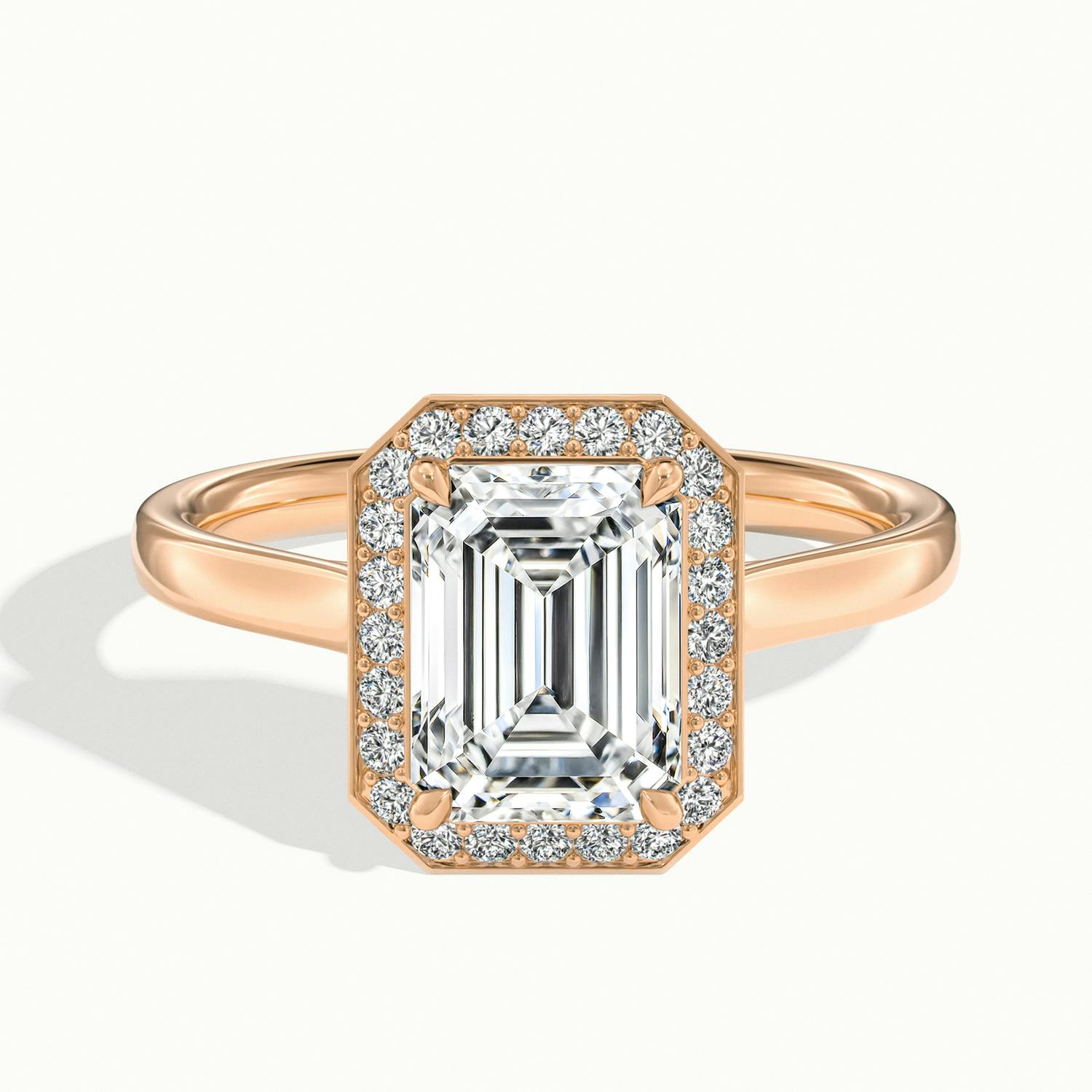 Elarisse Emerald Halo Engagement Ring