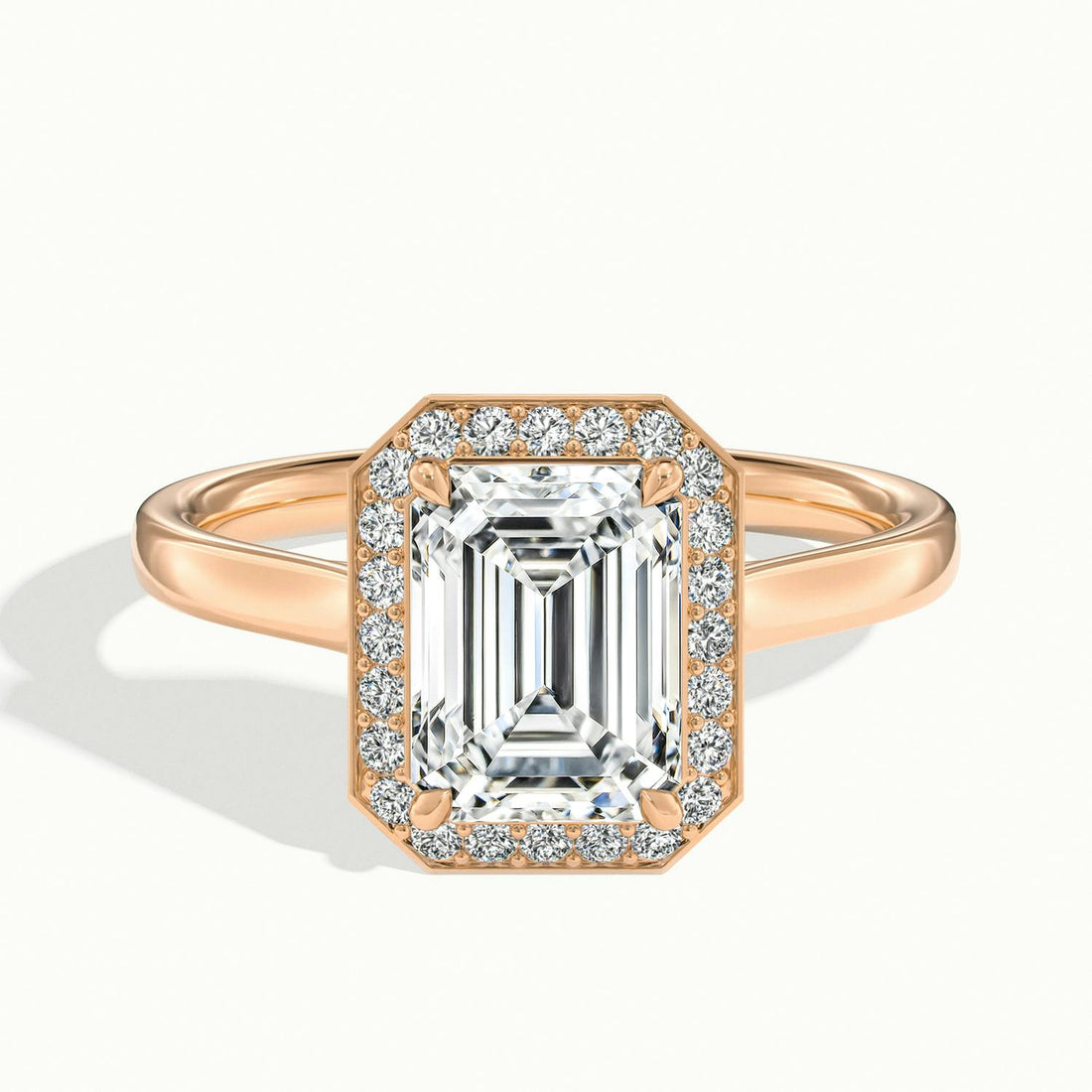 Elarisse Emerald Halo Engagement Ring