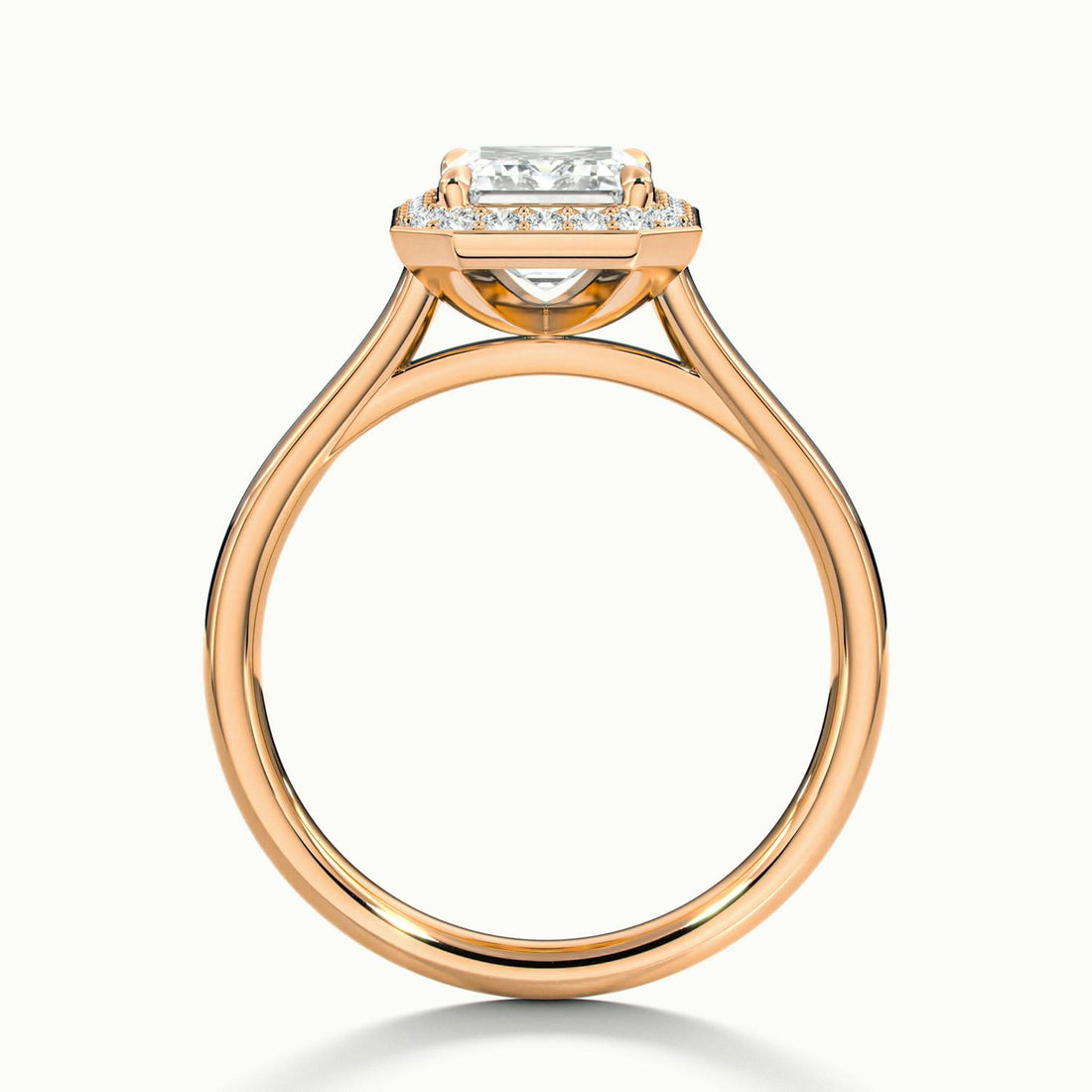 Elarisse Emerald Halo Engagement Ring