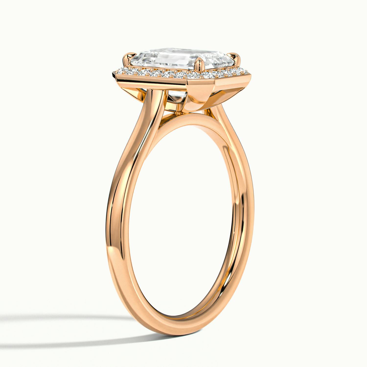 Elarisse Emerald Halo Engagement Ring