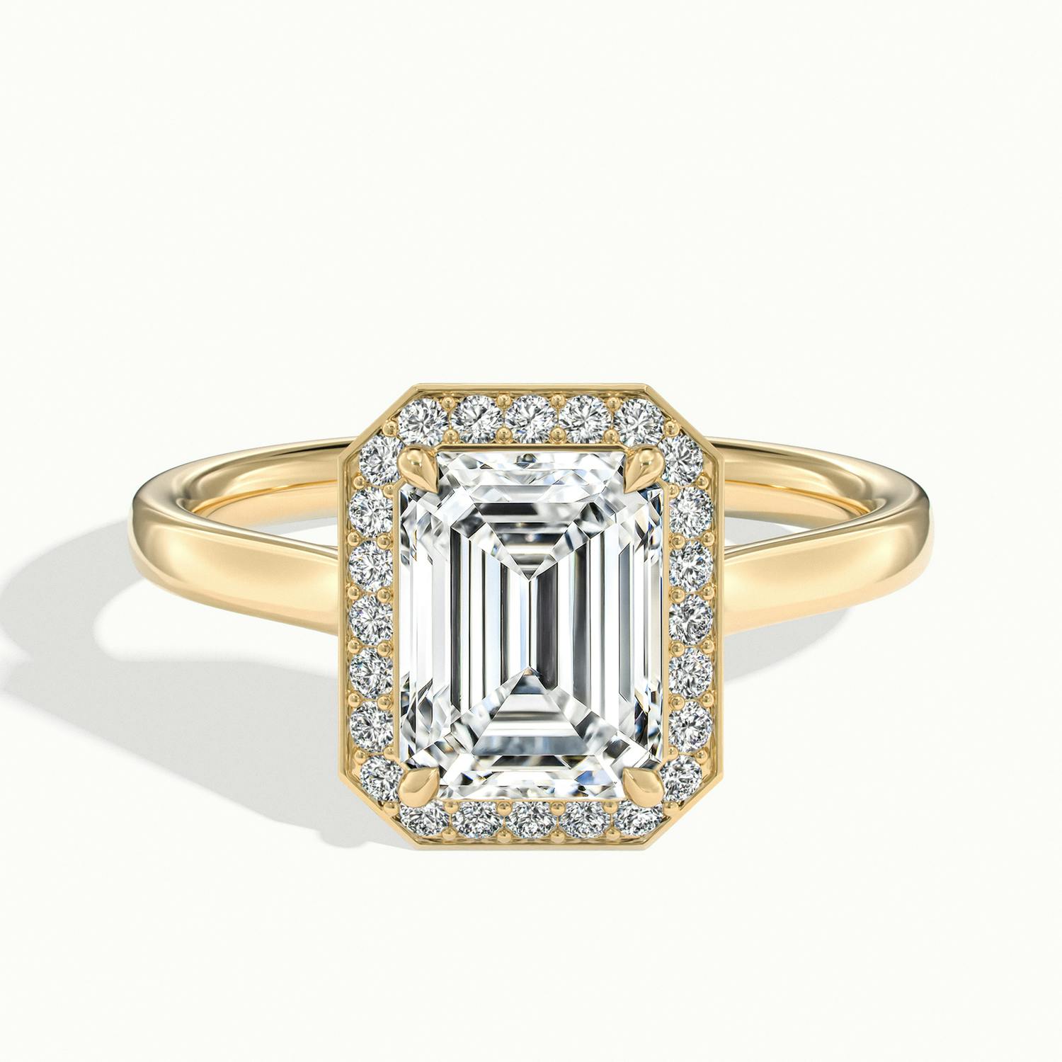 Elarisse Emerald Halo Engagement Ring