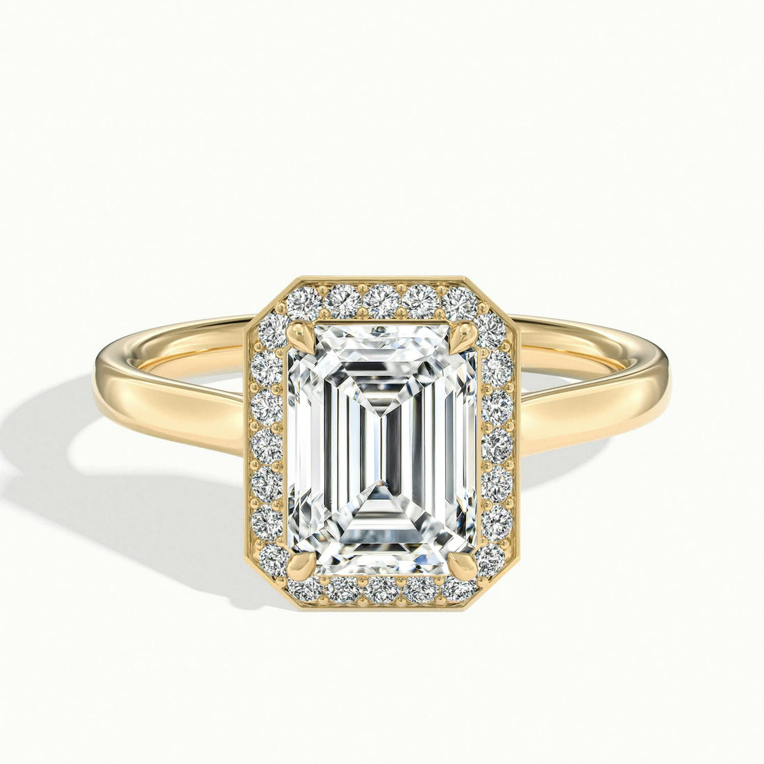 Elarisse Emerald Halo Engagement Ring