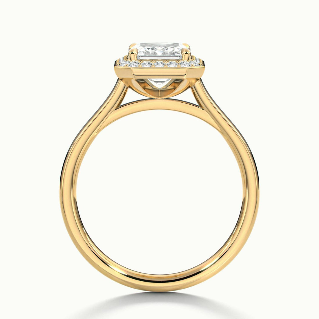 Elarisse Emerald Halo Engagement Ring