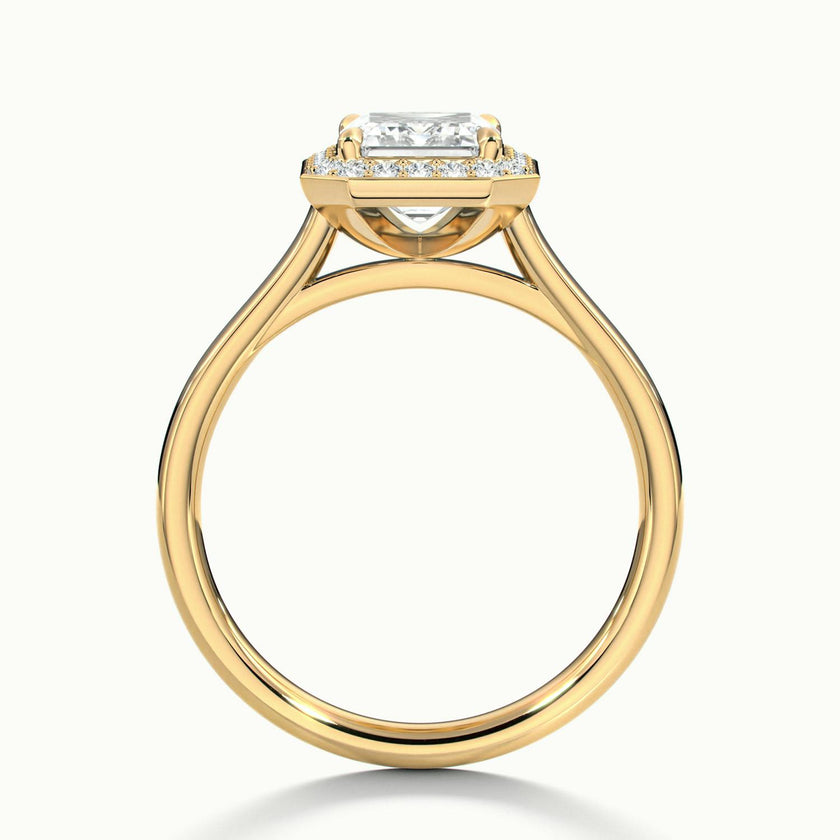 Elarisse Emerald Halo Engagement Ring