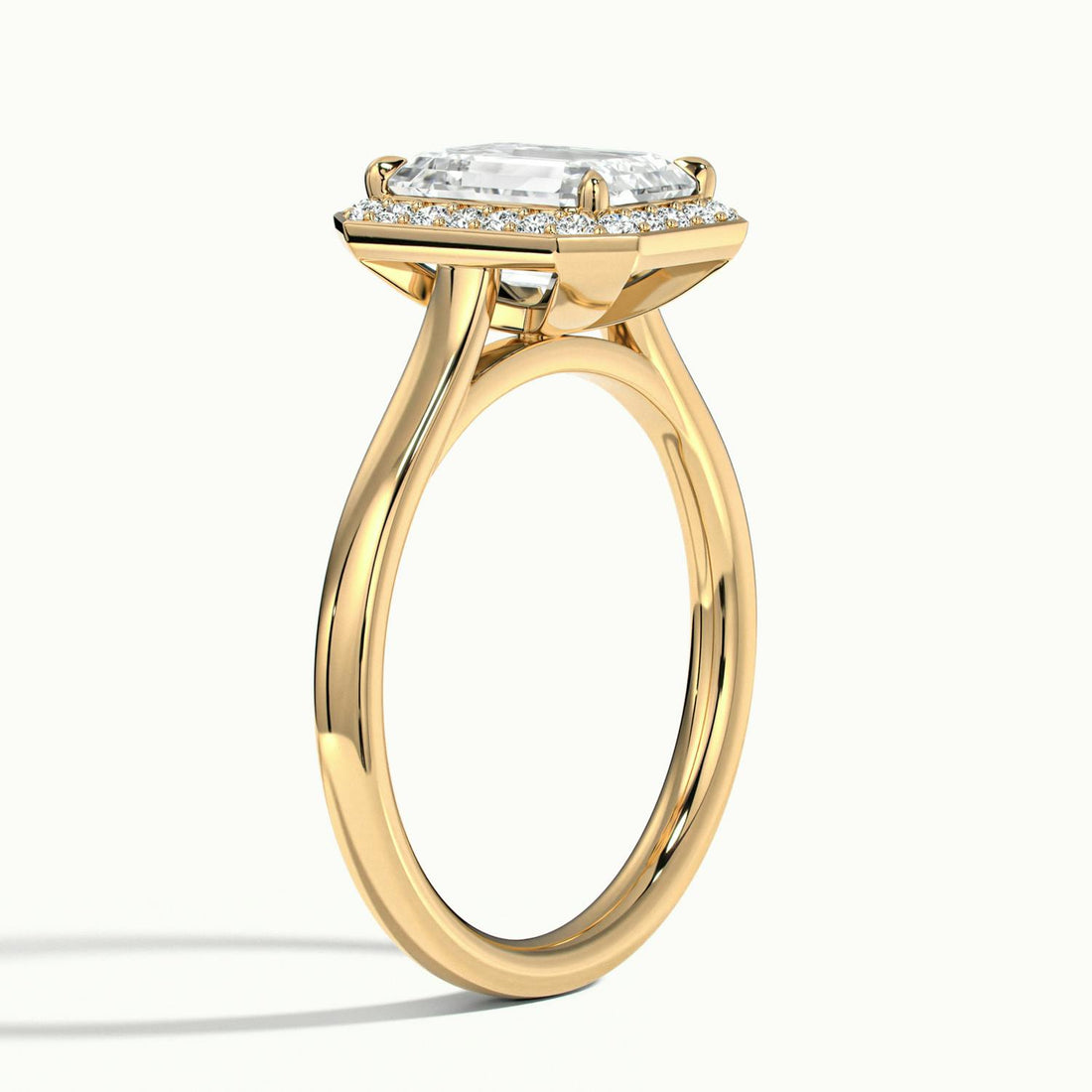 Elarisse Emerald Halo Engagement Ring