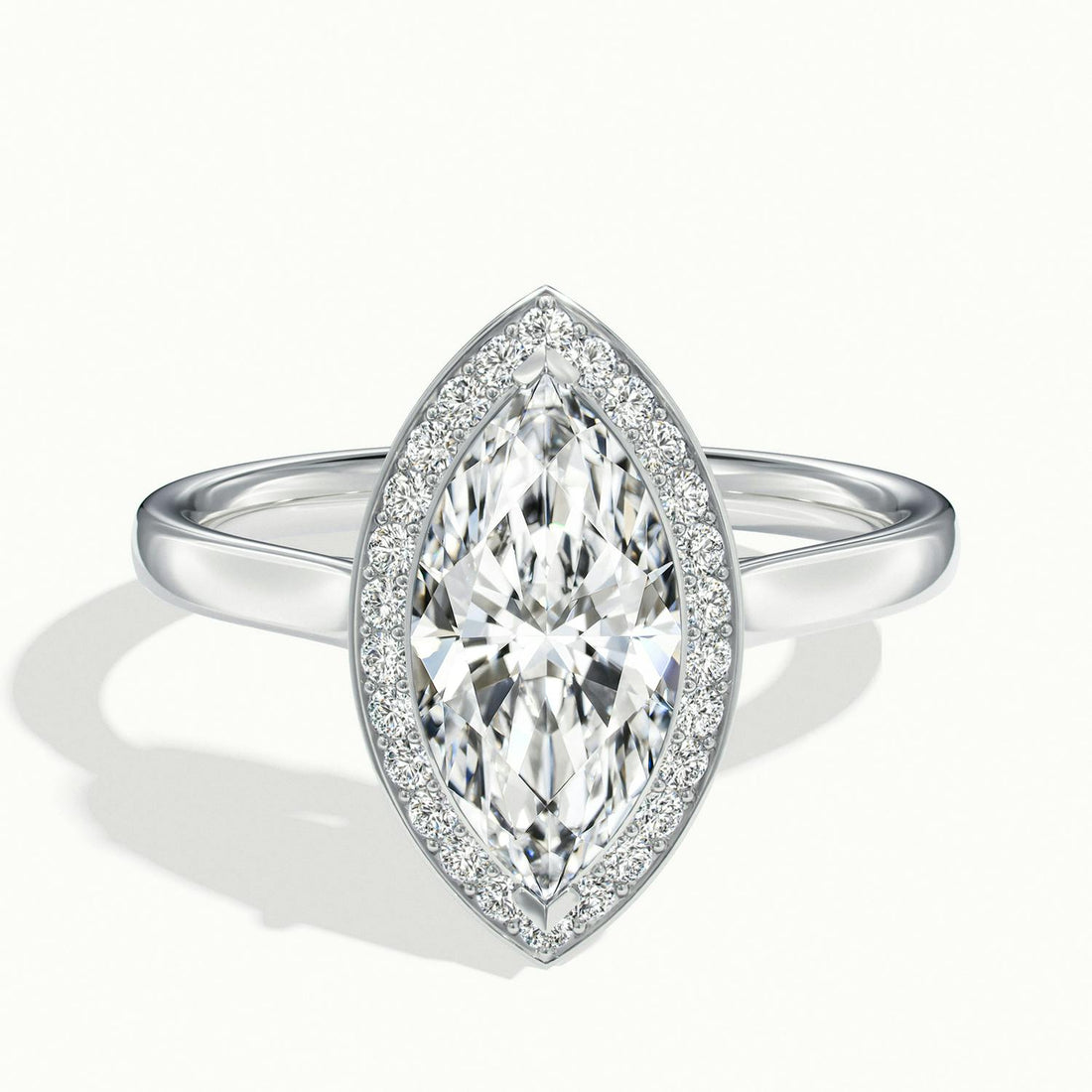 Elarisse Marquise Halo Engagement Ring