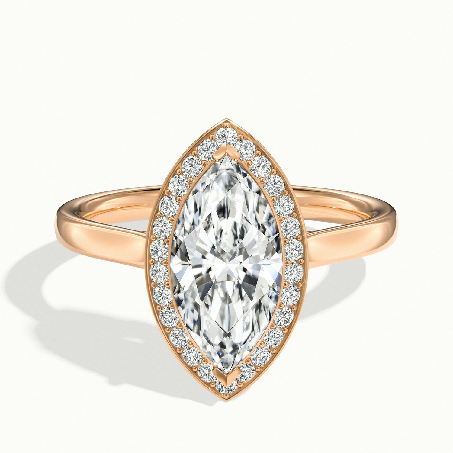 Elarisse Marquise Halo Engagement Ring