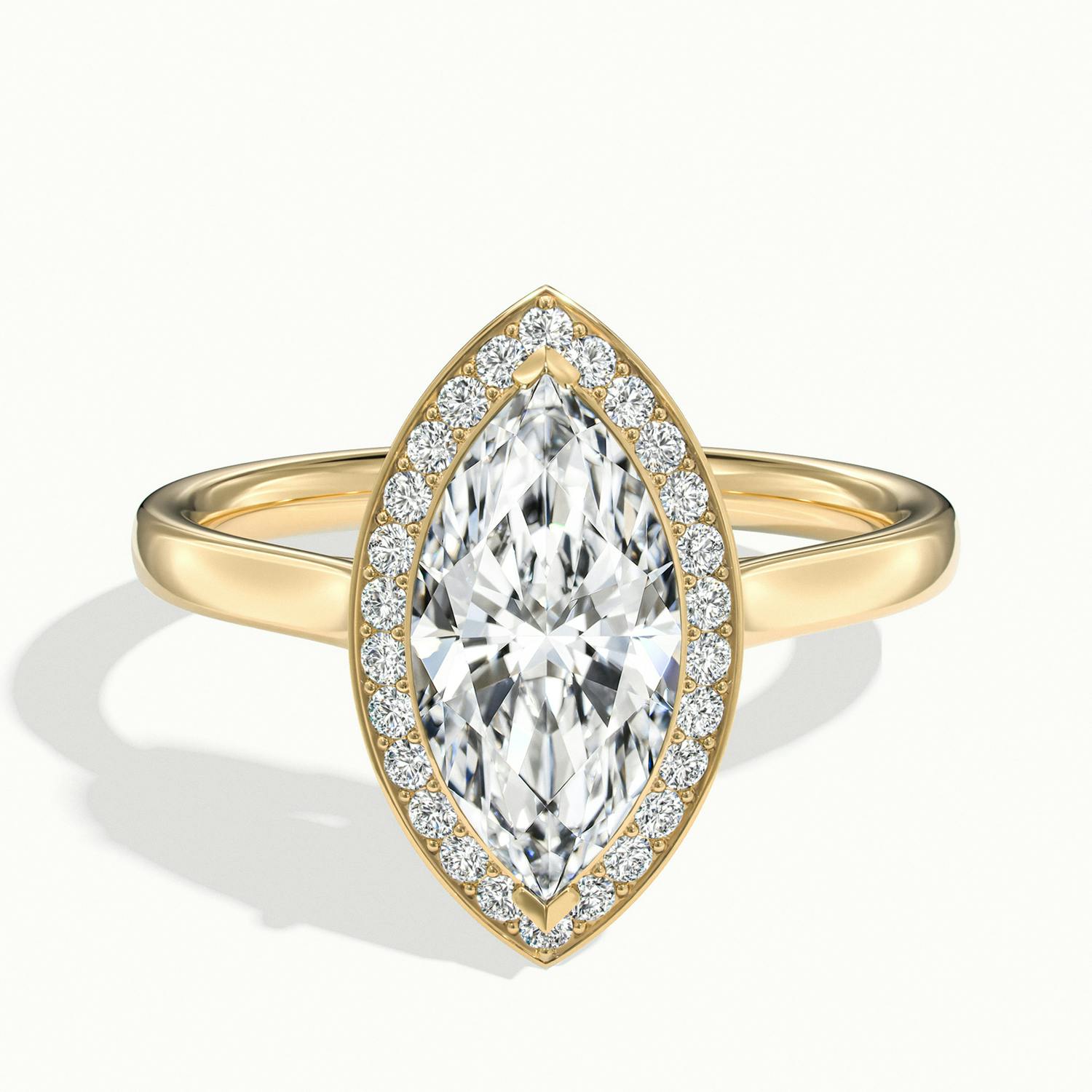 Elarisse Marquise Halo Engagement Ring