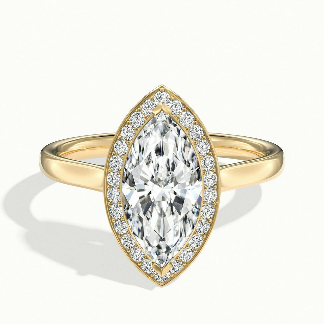 Elarisse Marquise Halo Engagement Ring